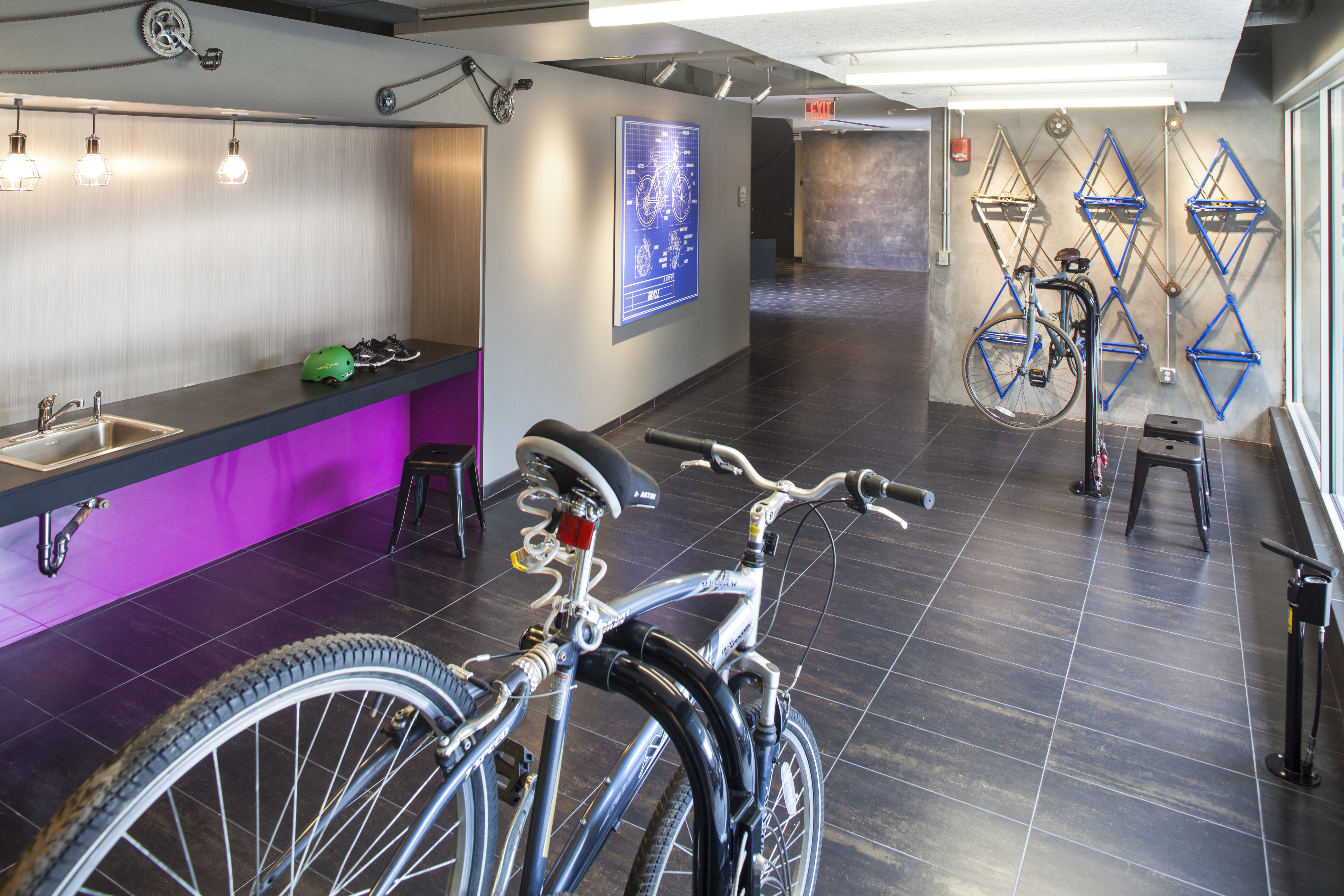 Bike room at Ava Back Bay