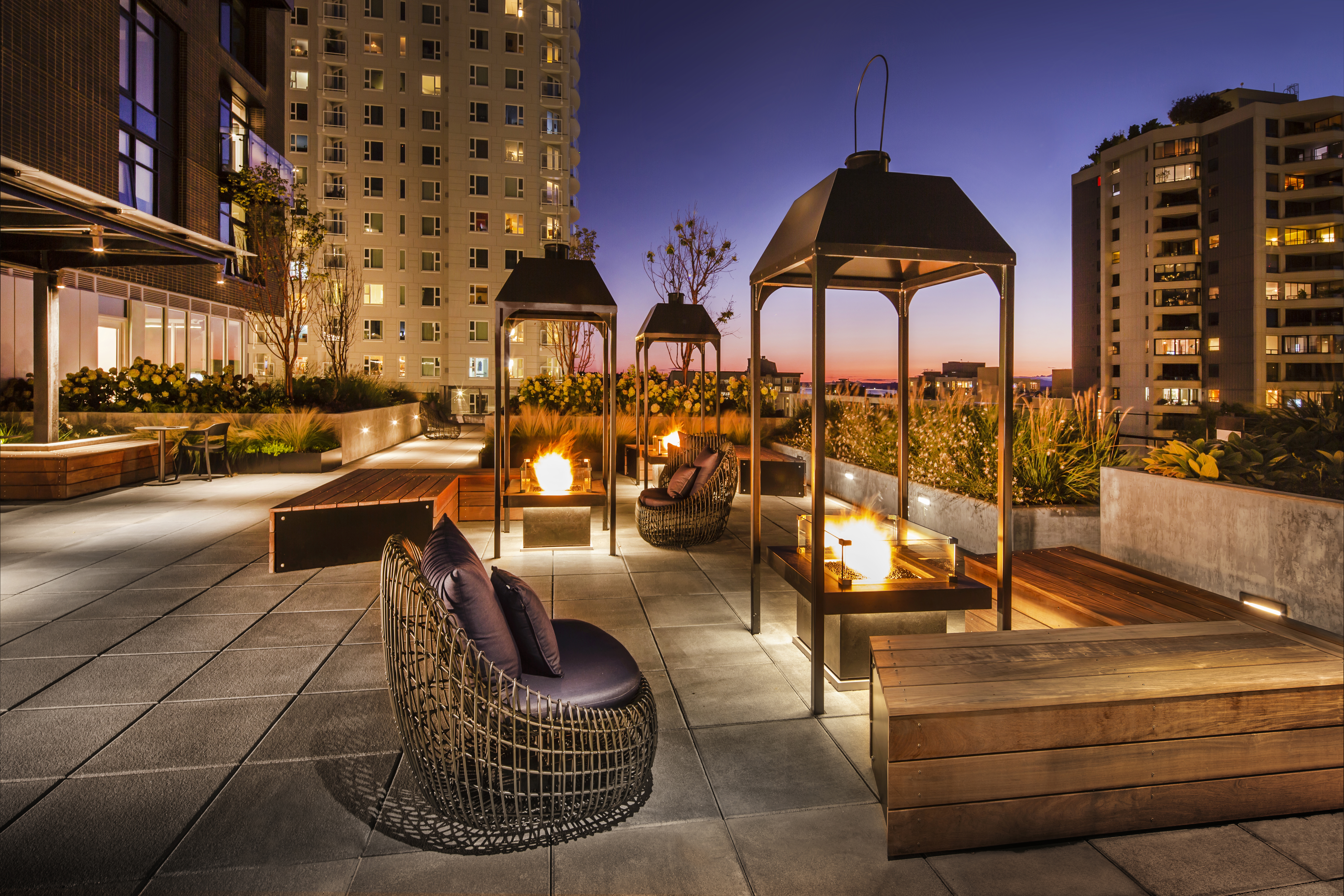 Roof deck at Avalon Belltown Towers