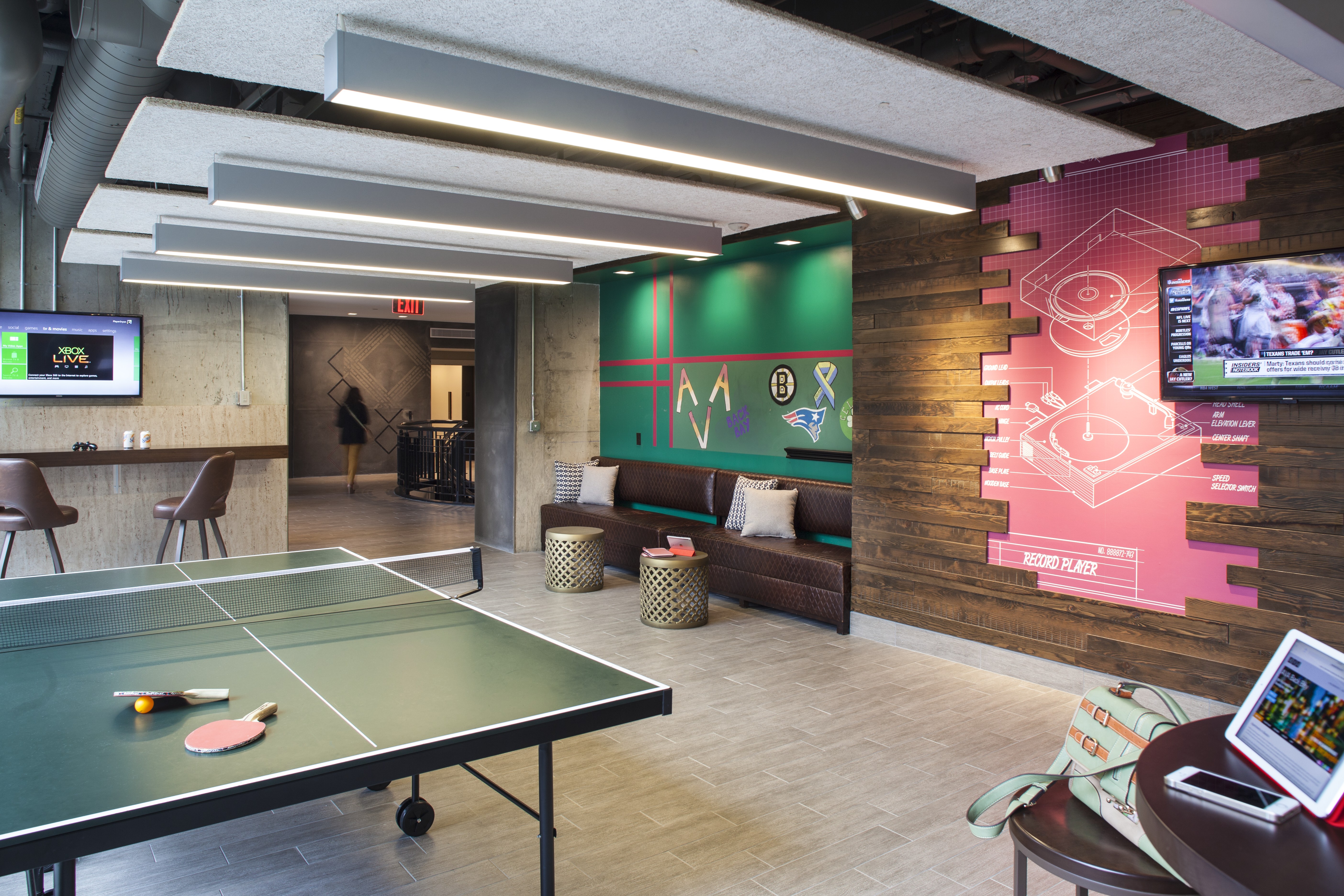 Game room at Ava Back Bay