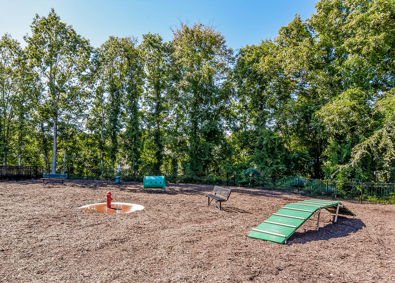 Dog park at Avalon Townhome Collection Brier Creek