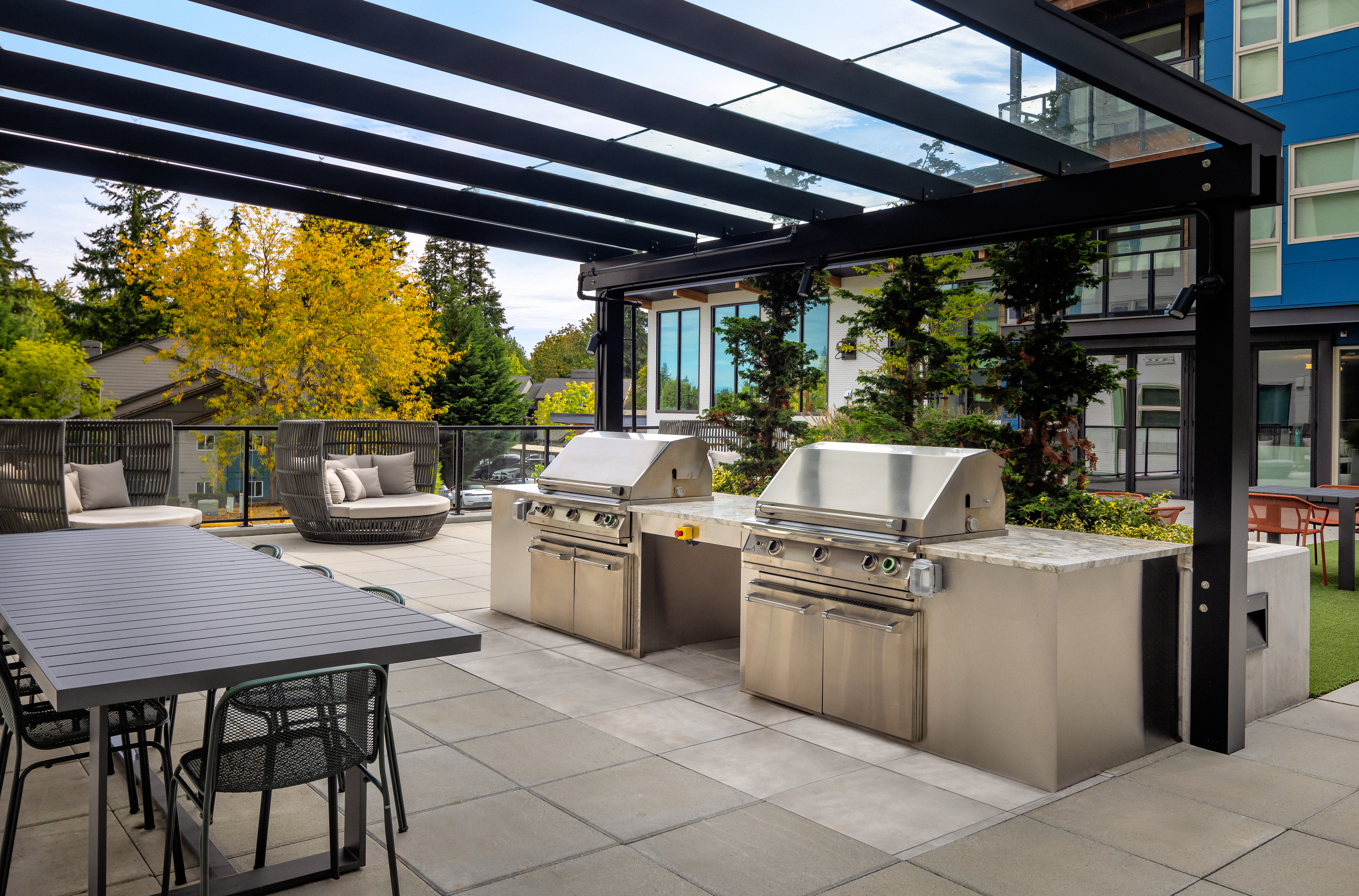Grill area at Avalon Redmond Campus