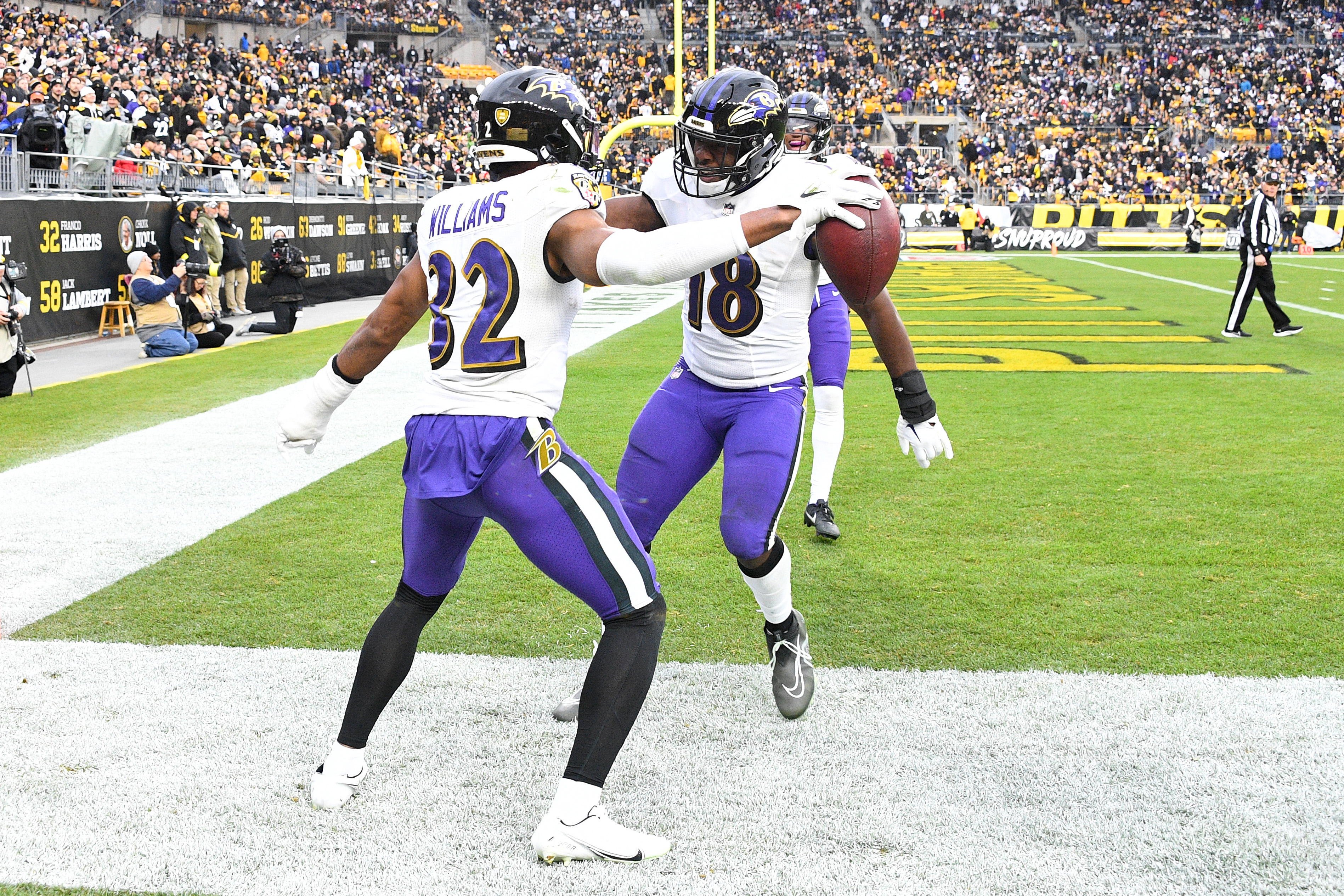 Watch Ravens dance on Titans logo after game-winning interception