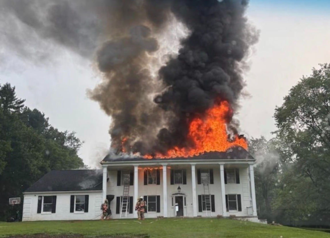 A home in Gaithersburg caught fire on Saturday morning after lightning possibly struck the house on Saturday, July 18, 2026.