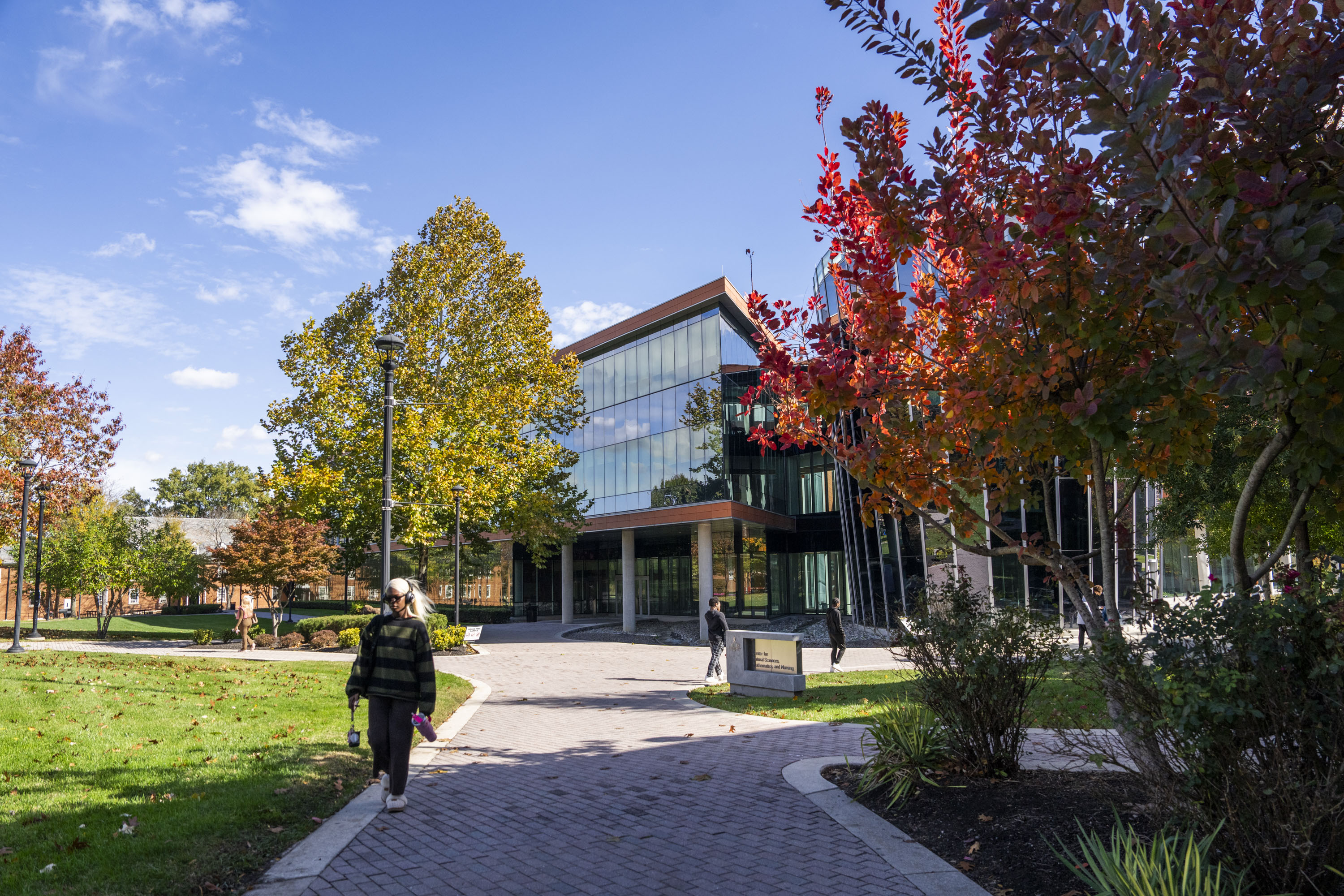 Students mill about campus at Bowie State University on October 31, 2025.