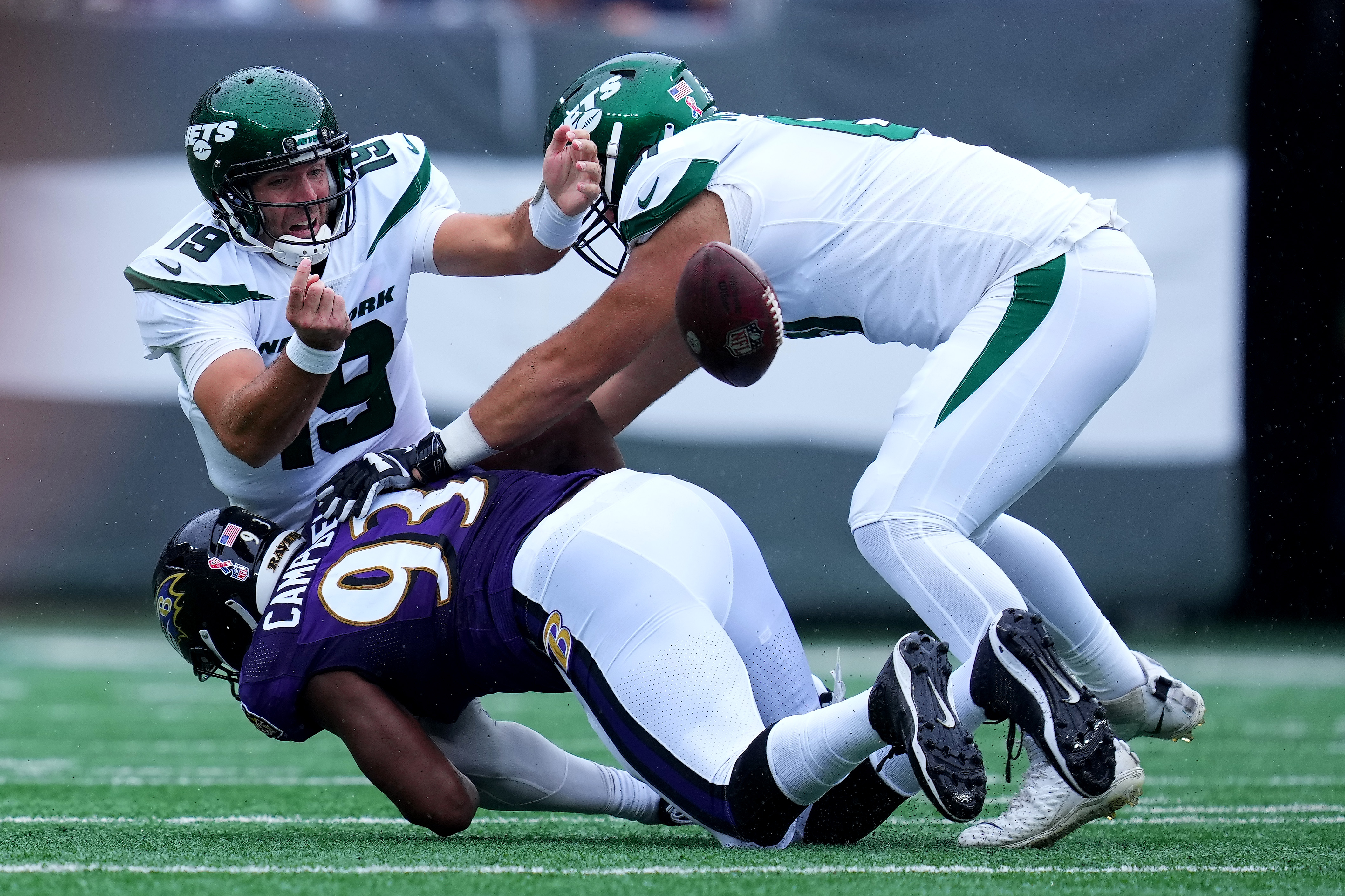 Baltimore Ravens defensive tackle Broderick Washington (96) walks