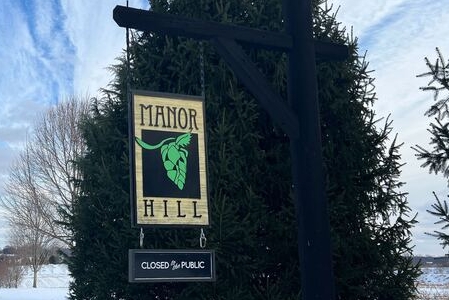 Manor Hill Brewing blanketed in snow on Wednesday Jan. 8, 2025. The brewery is open Fridays, Saturdays and Sundays.