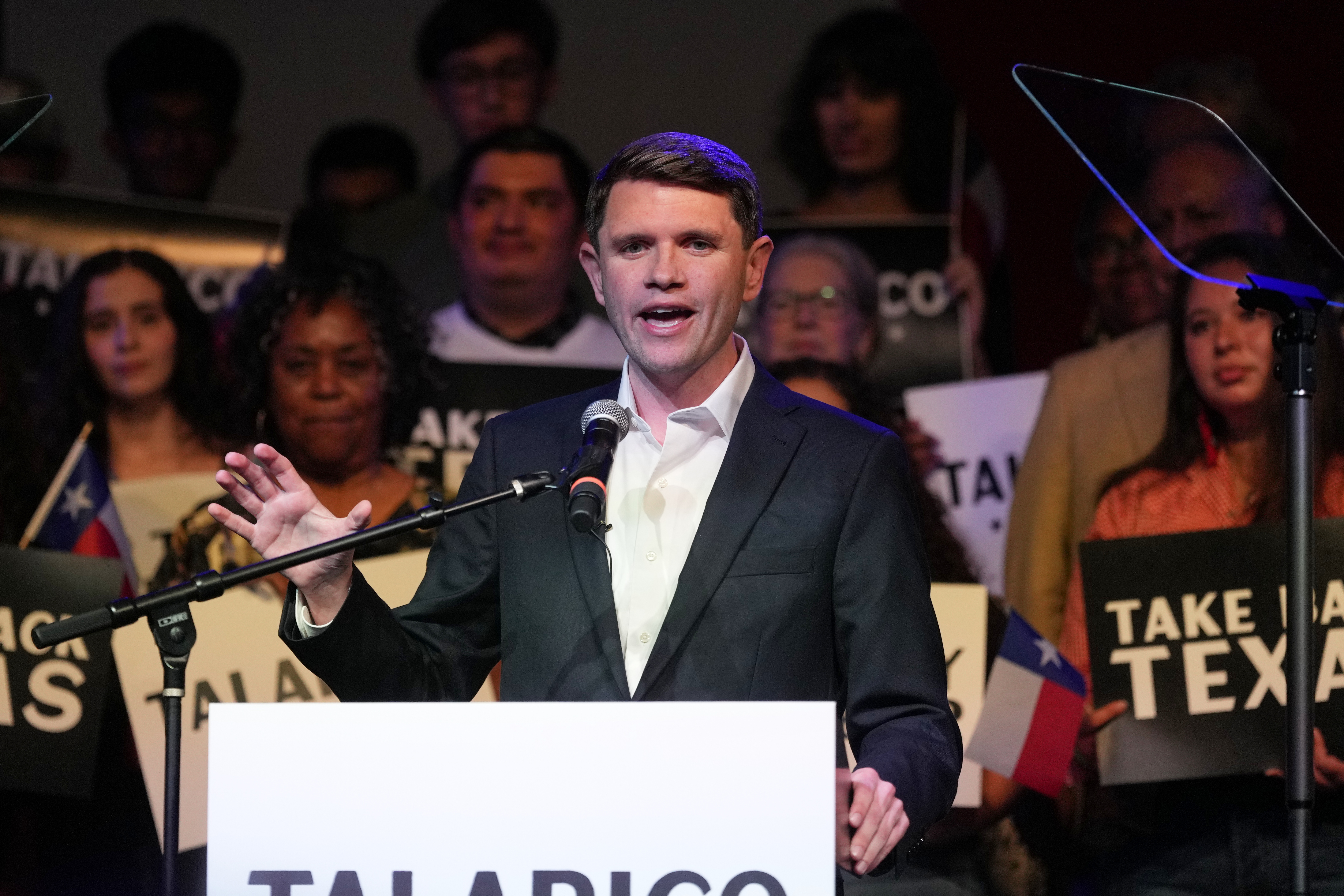 Texas Democratic Senate candidate Texas state Rep. James Talarico, D-Austin, speaks for the first time since winning the Democratic nomination in Austin, Wednesday, March 4, 2026. (AP Photo/Eric Gay)
