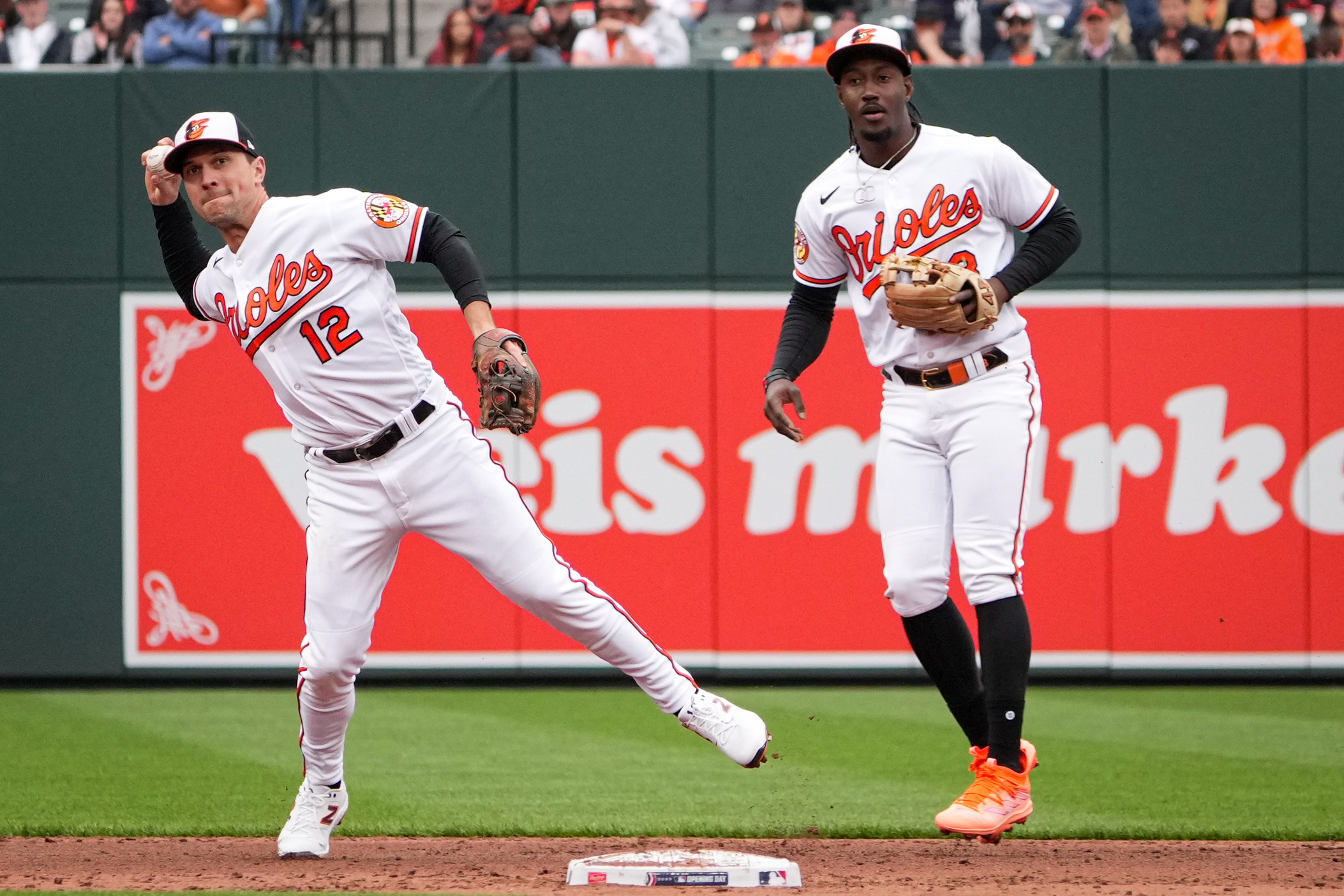 Baltimore Orioles shortstop Jorge Mateo fields a ground ball