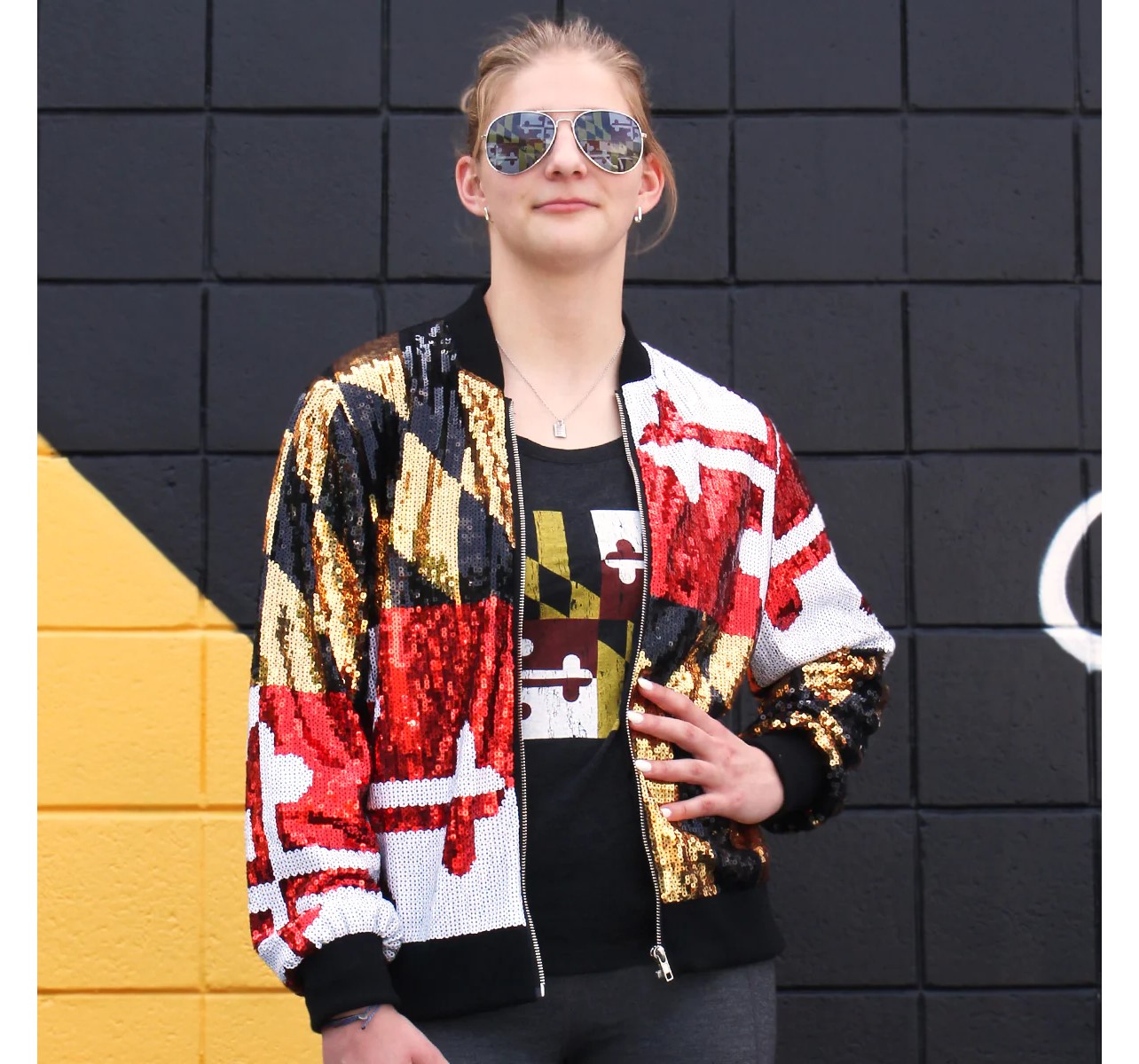 Route One apparel sells clothes, jewelry, home décor and kitchenware with a Maryland spin. But its top sellers are the Maryland flag sequin jackets.