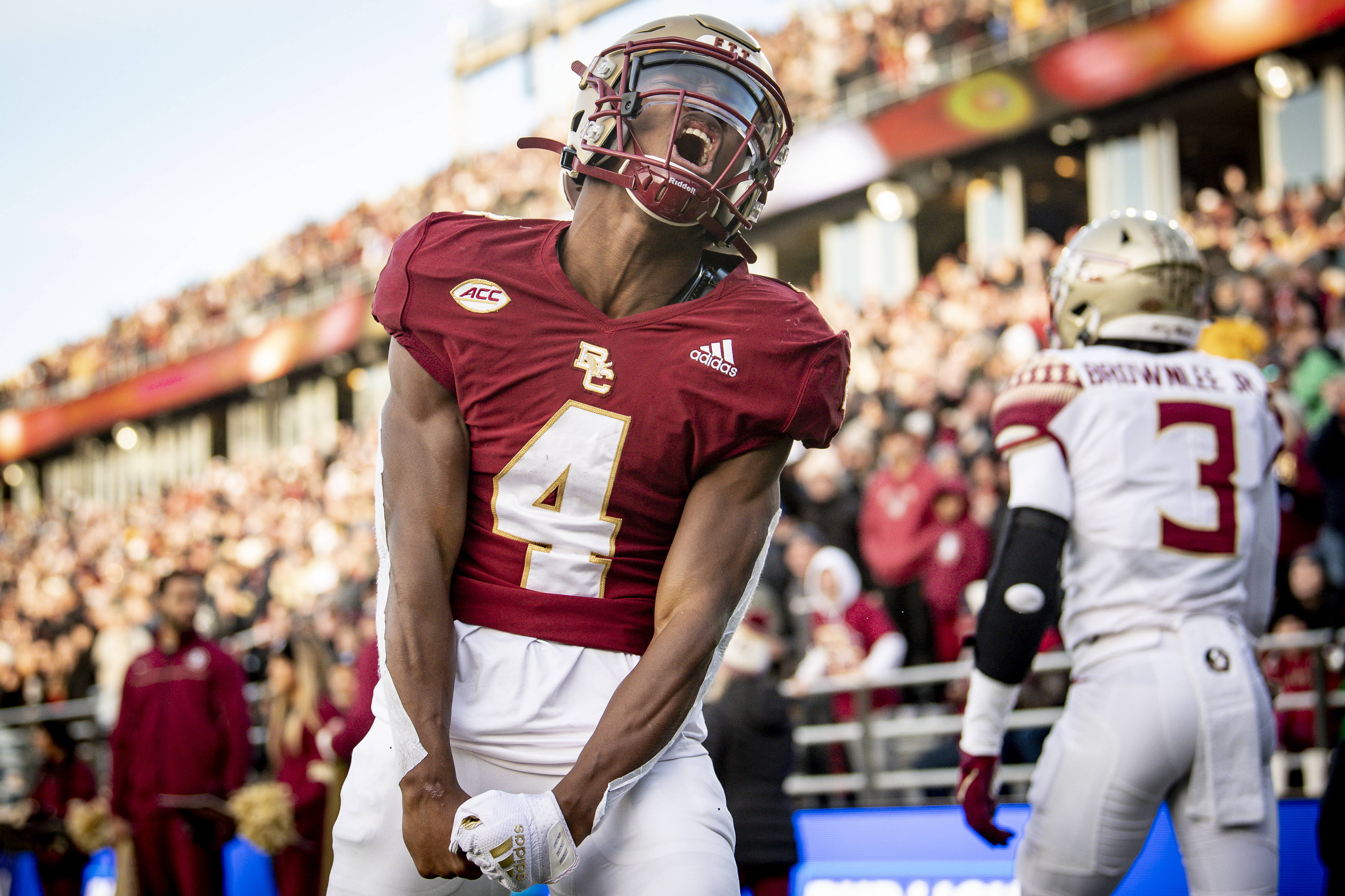 With the No. 22 pick of the 2023 NFL Draft, the Baltimore Ravens pick  Boston College WR Zay Flowers.