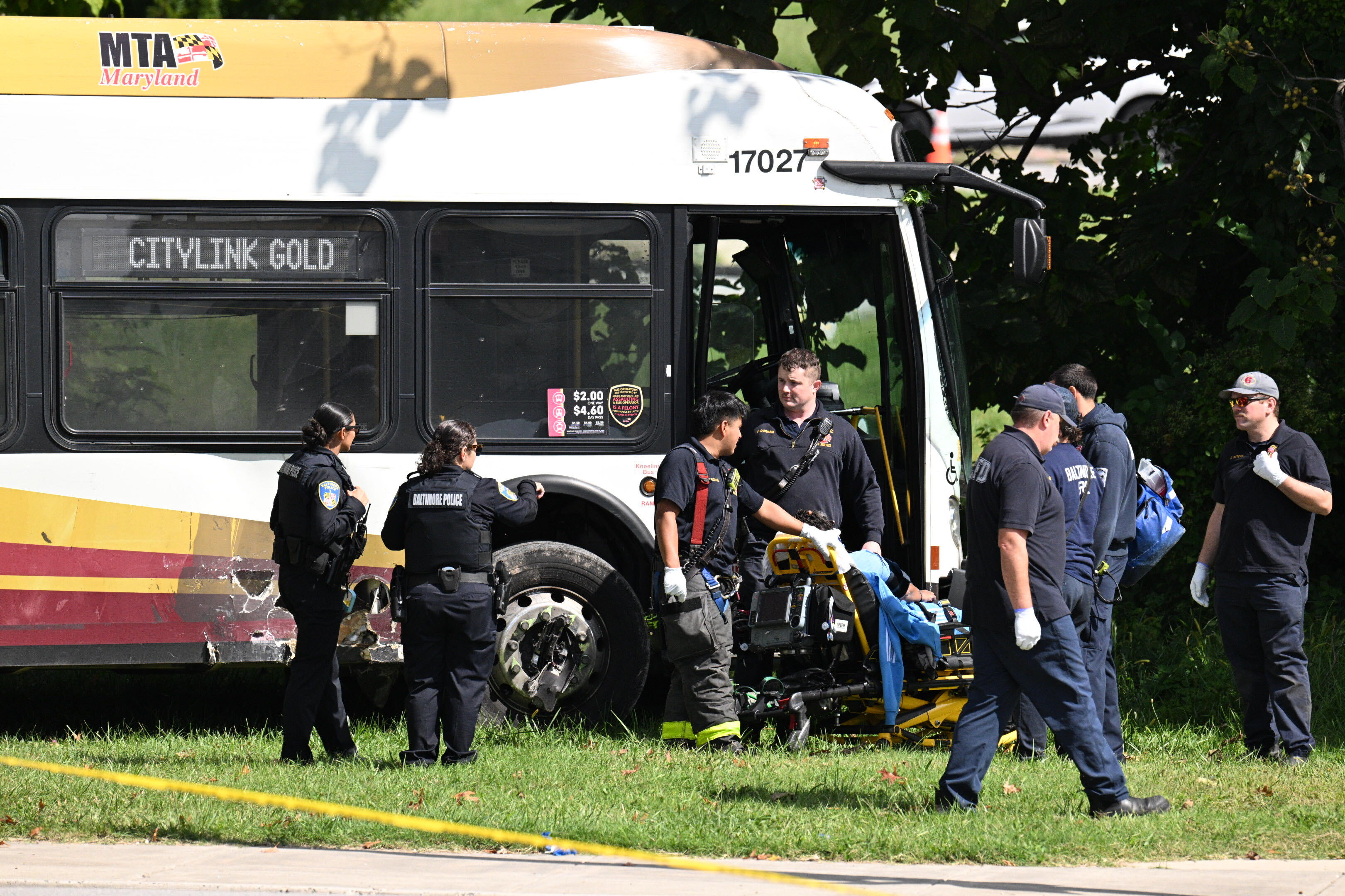 MTA bus collides with car in East Baltimore, multiple people injured