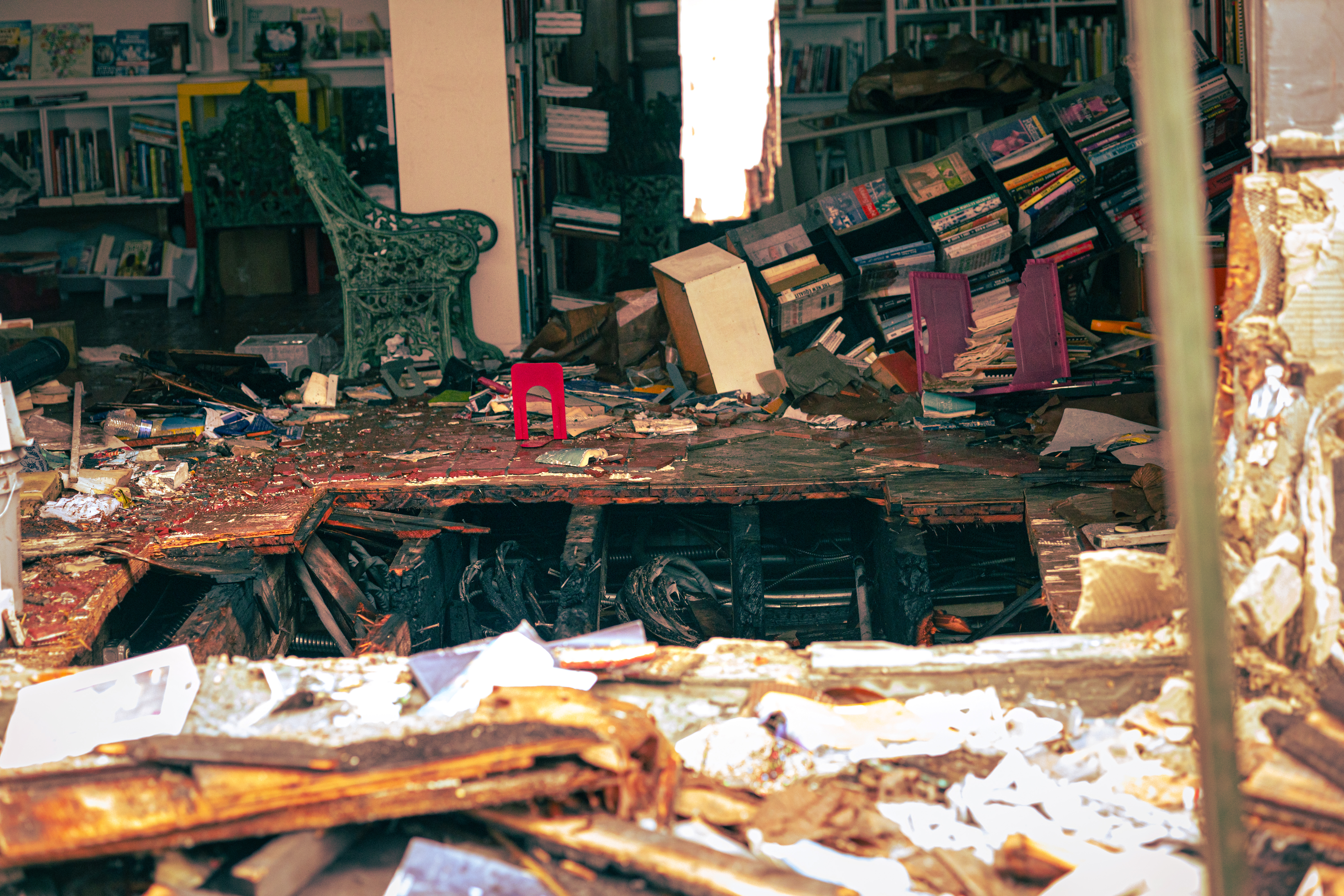 Underground fire in Baltimore chars bookstore, disrupts traffic