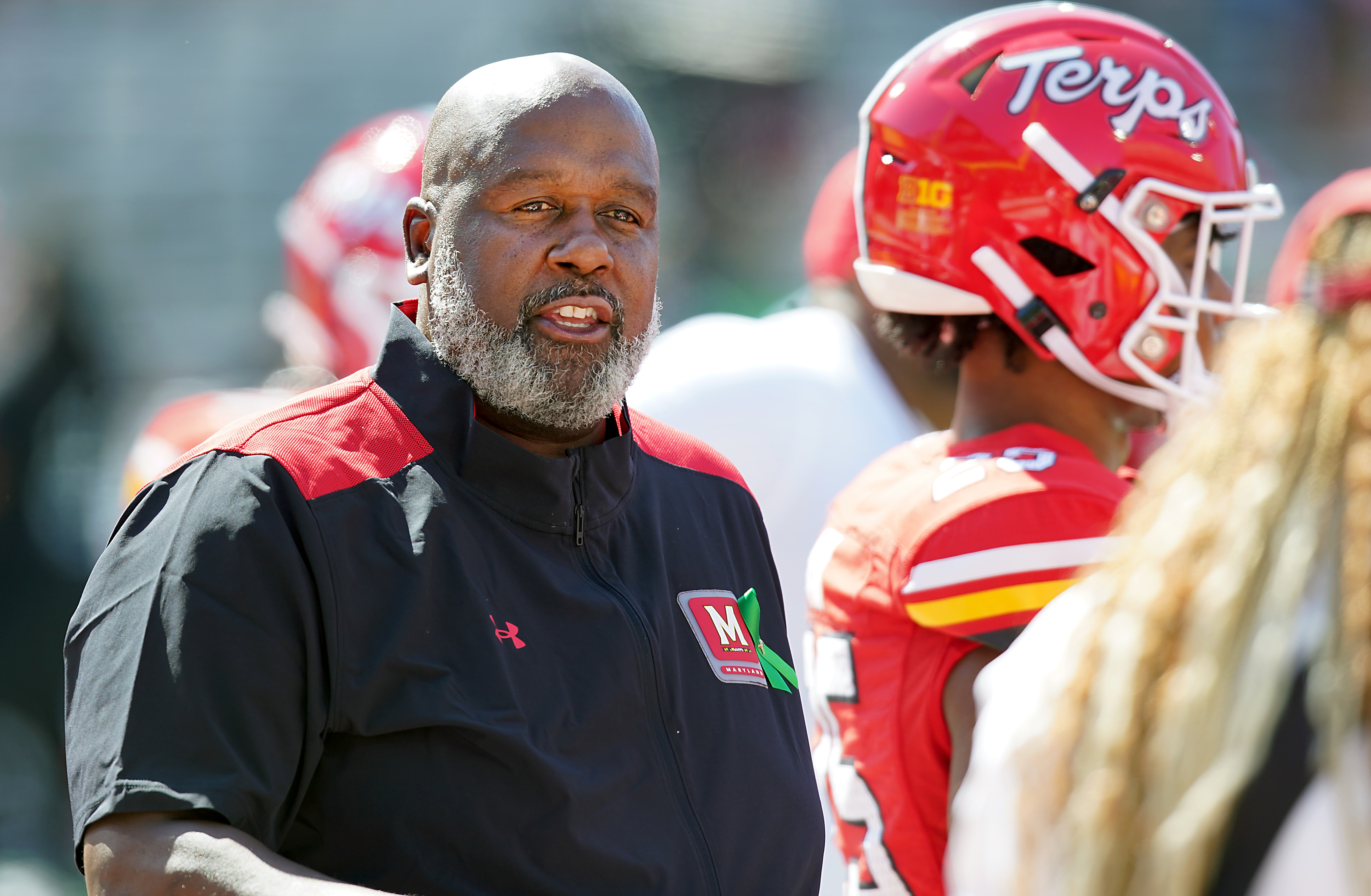 COLLEGE PARK, MD, SPET. 2 2023--University of Maryland Head Coach Mike Locksley during a 38-6 Victory over Towson University..