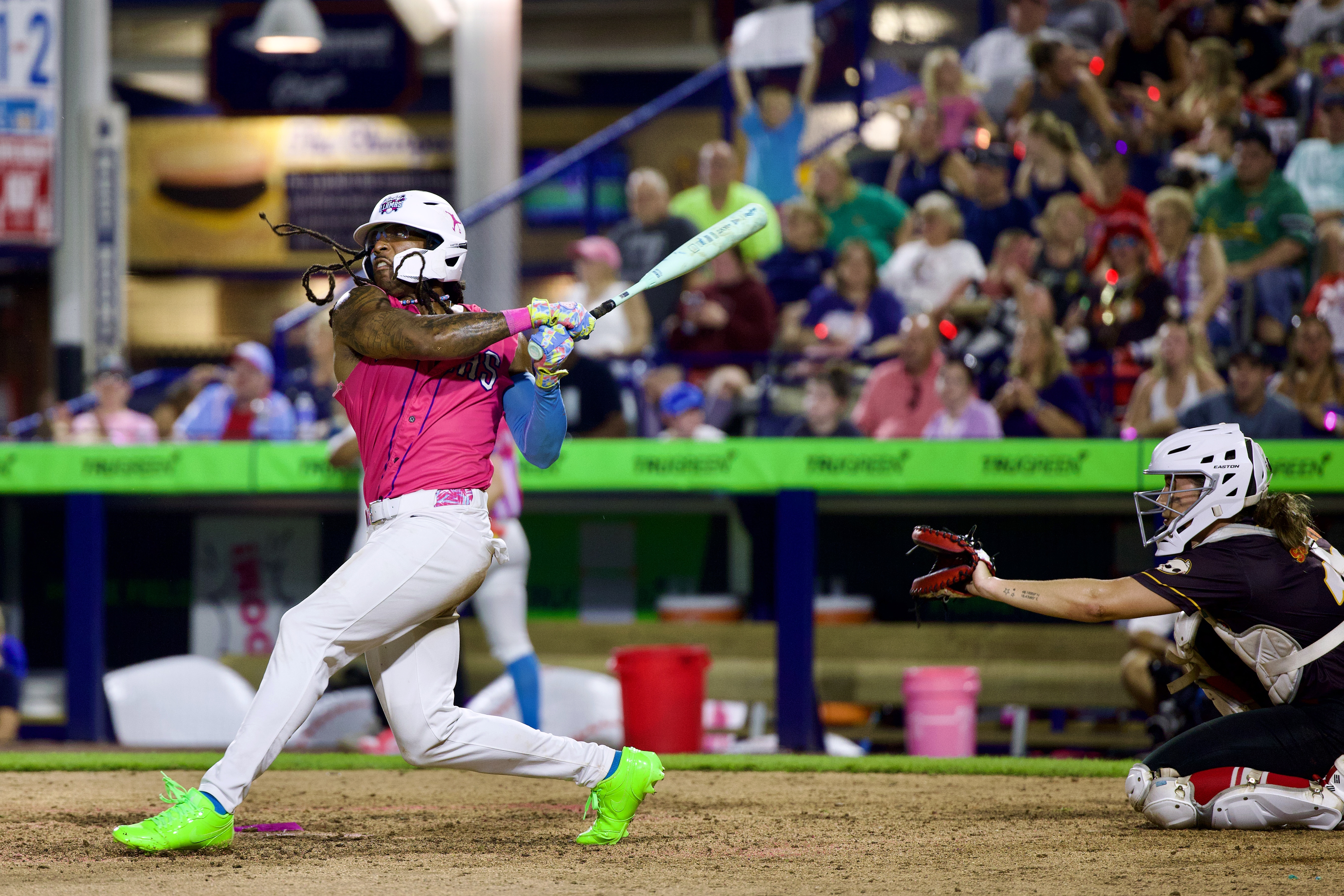 DC Banks plays outfield for Lucky Llamas, the flagship team of Boom Ball. Banks and his teammates blend baseball and performance, similar to the Savannah Bananas, and will take over Prince George's Stadium in Bowie on Oct. 3.
