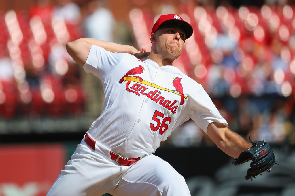 Ryan Helsley delivers a pitch against the Milwaukee Brewers in the ninth inning on Aug. 22, 2024.