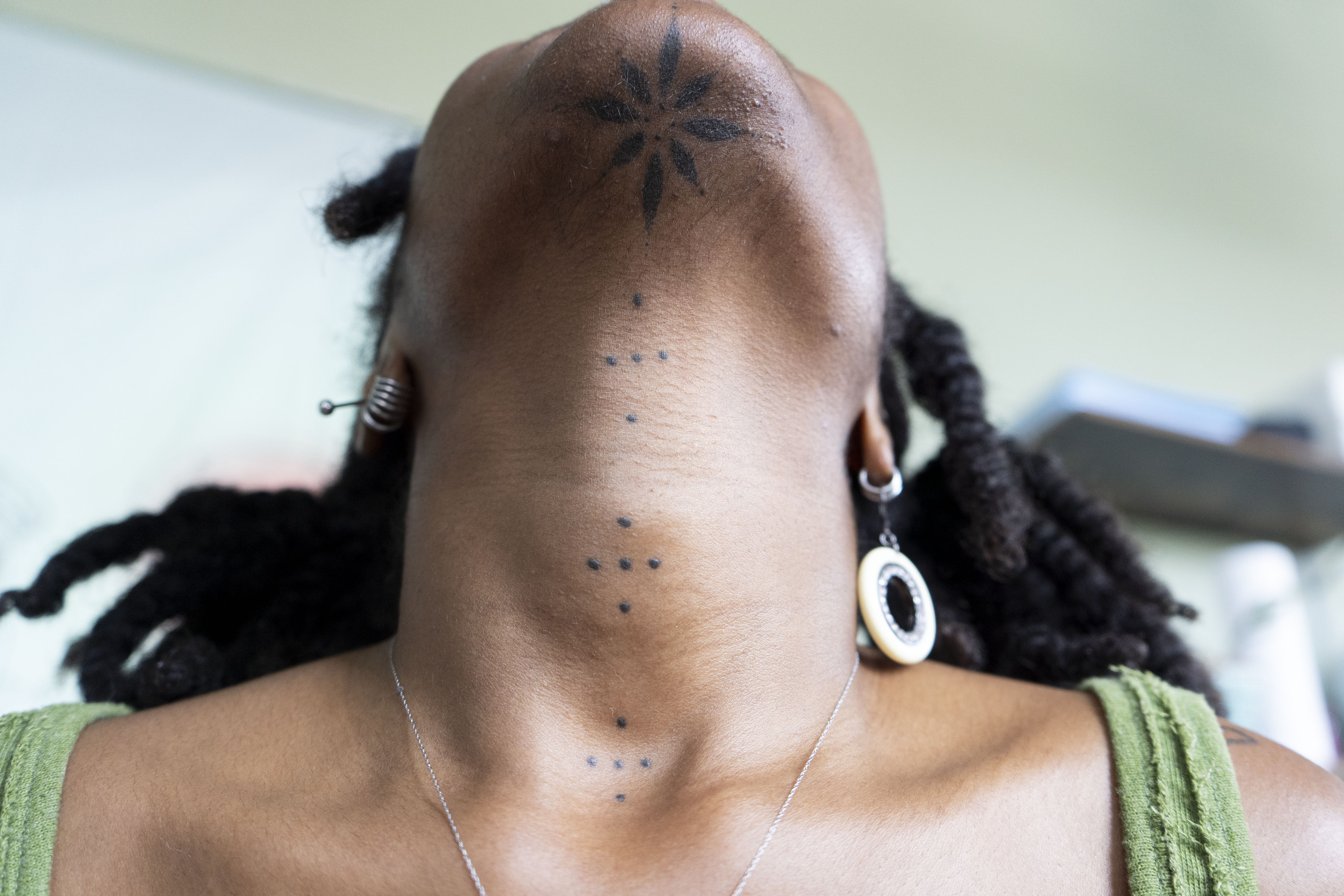 Somali womans hands covered in henna tattoos, Addis Ababa