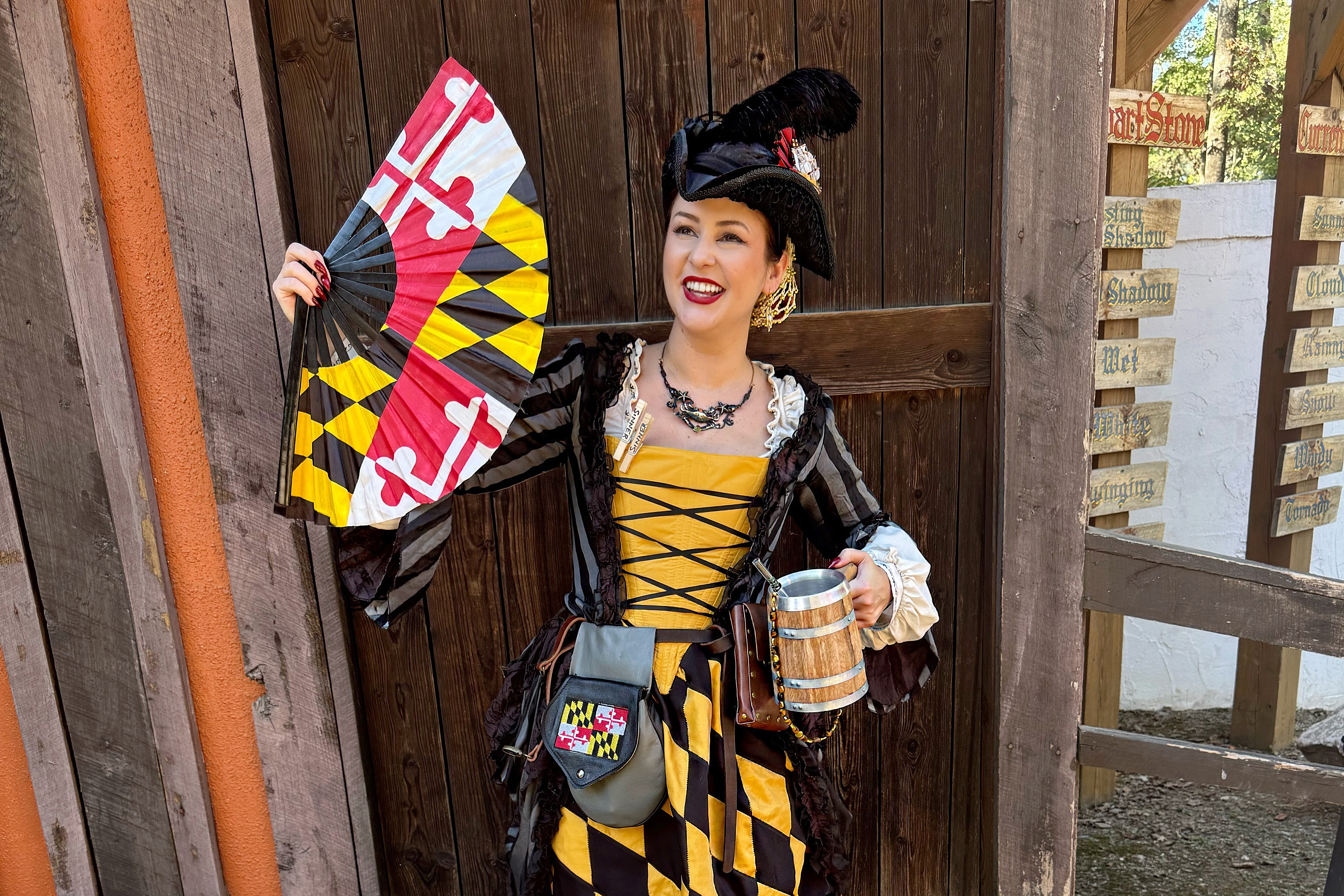 This Renaissance Festival dress is a walking Maryland flag