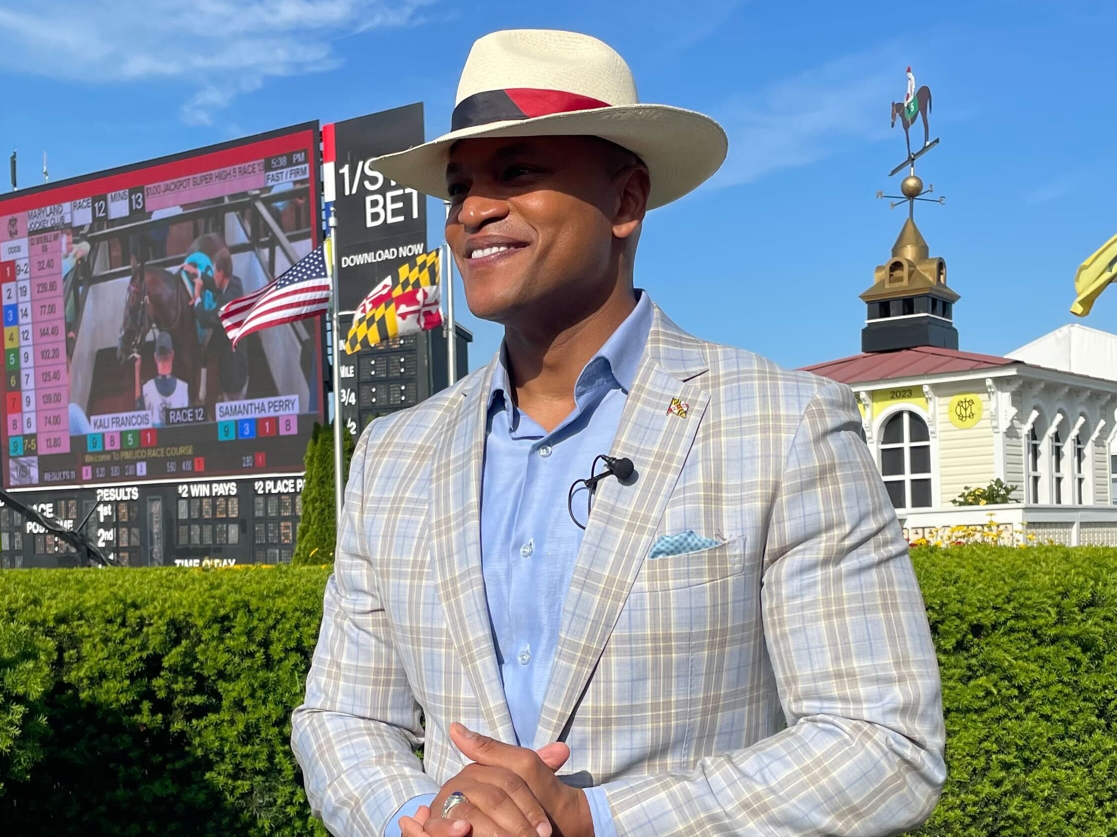 Gov. Wes Moore at The Preakness Stakes.