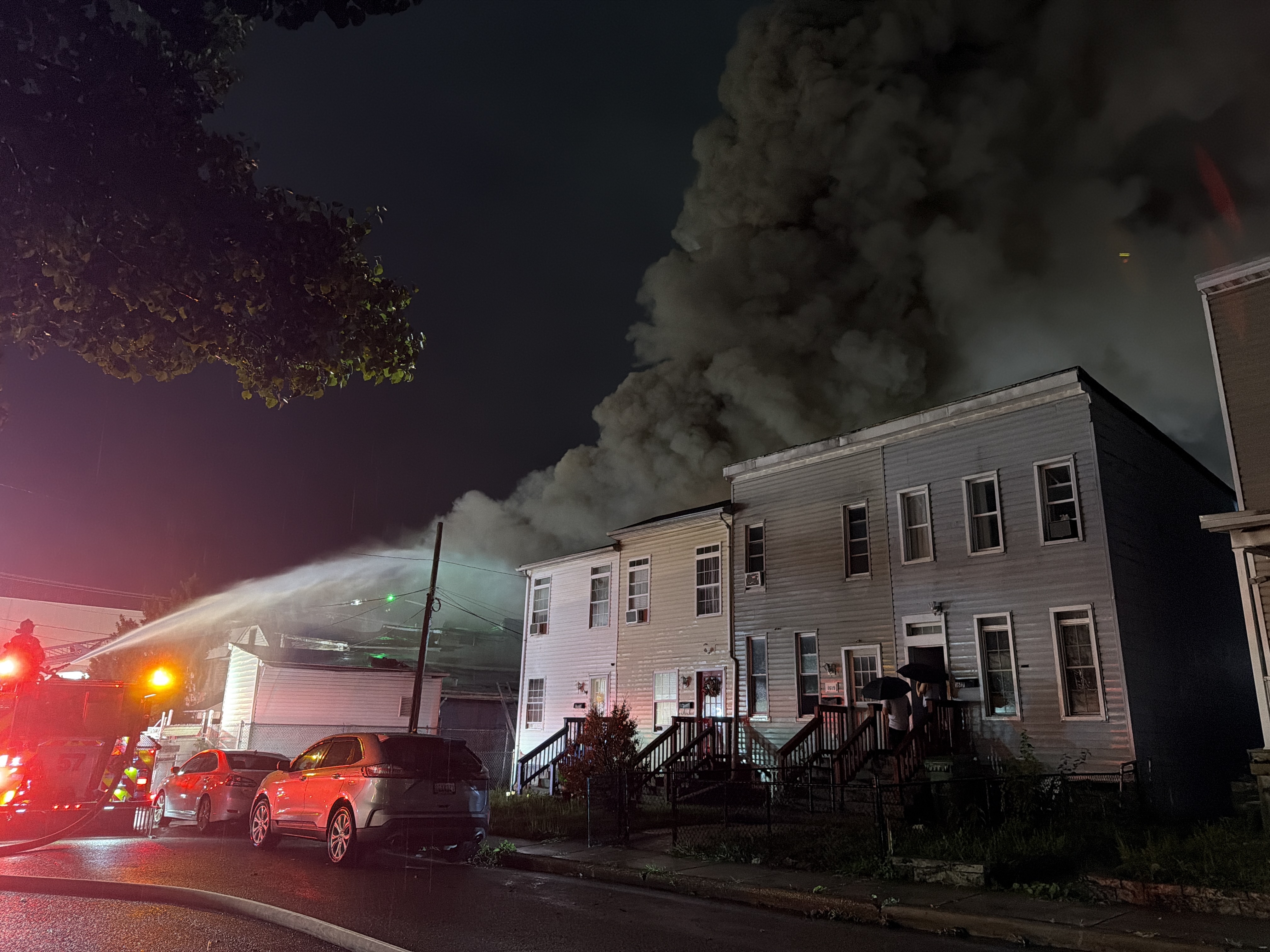 Dozens of firefighters battle 4-alarm blaze in Curtis Bay