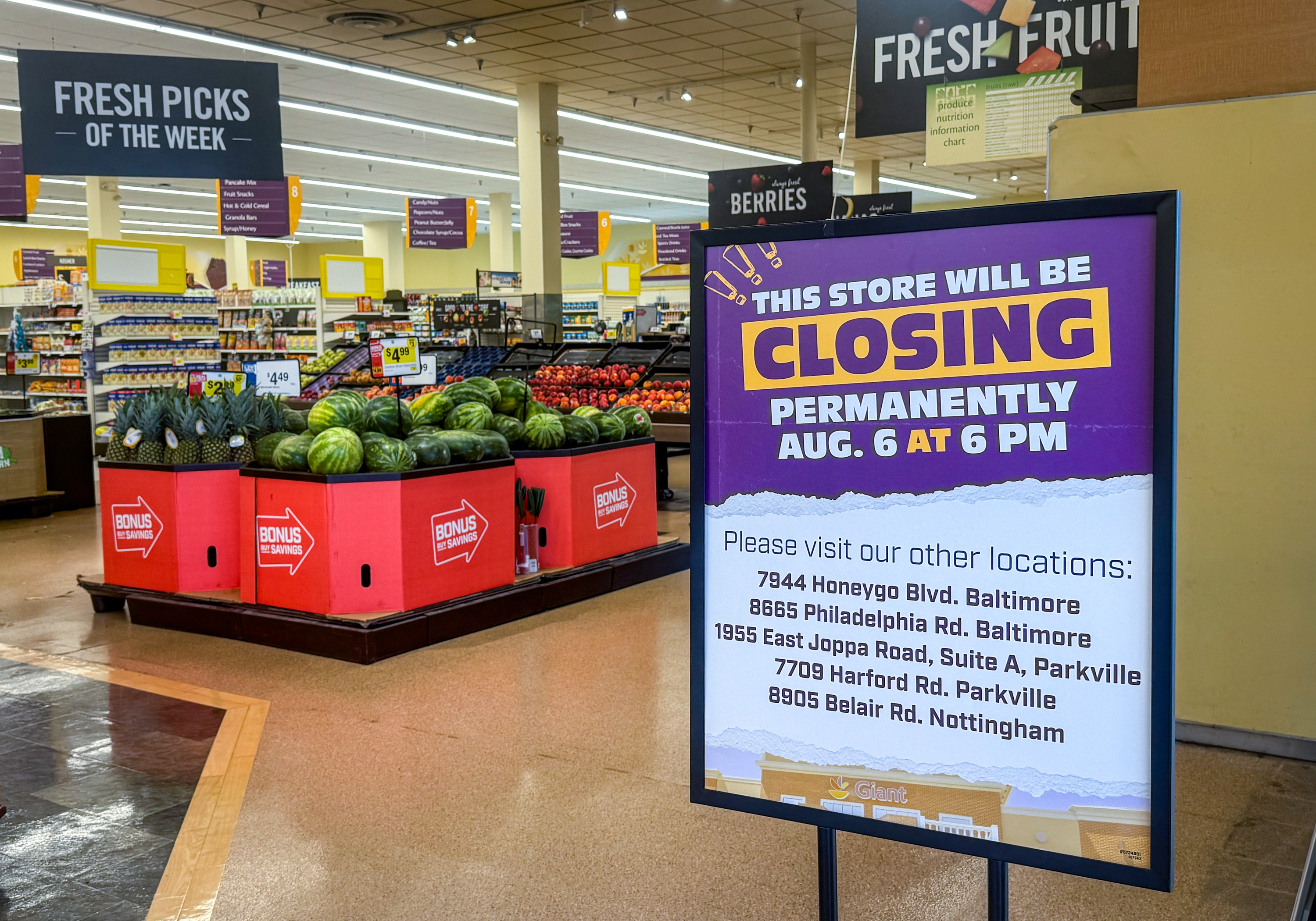 Giant Food to close Nottingham store in August