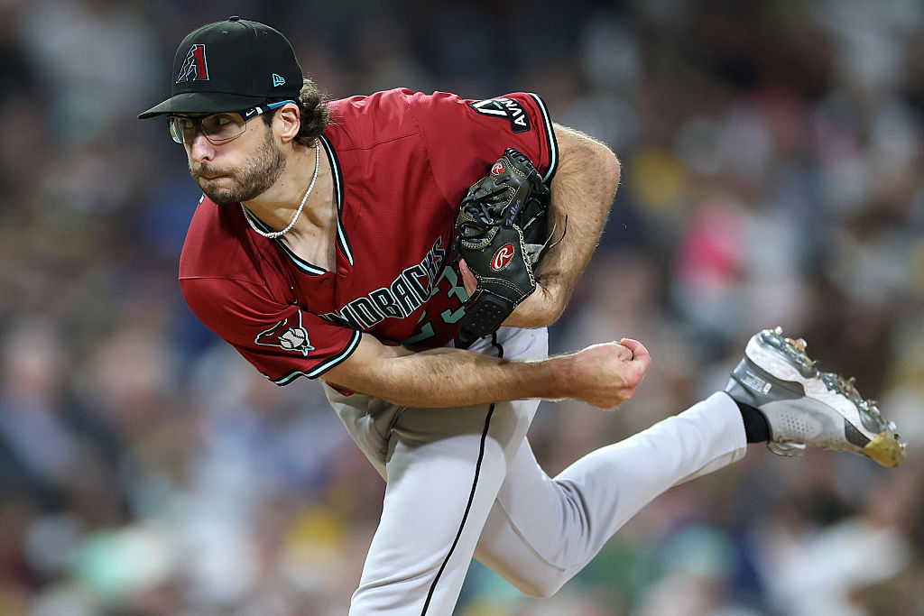 Zac Gallen pitches during the first inning of a game against the San Diego Padres on Sept. 26.