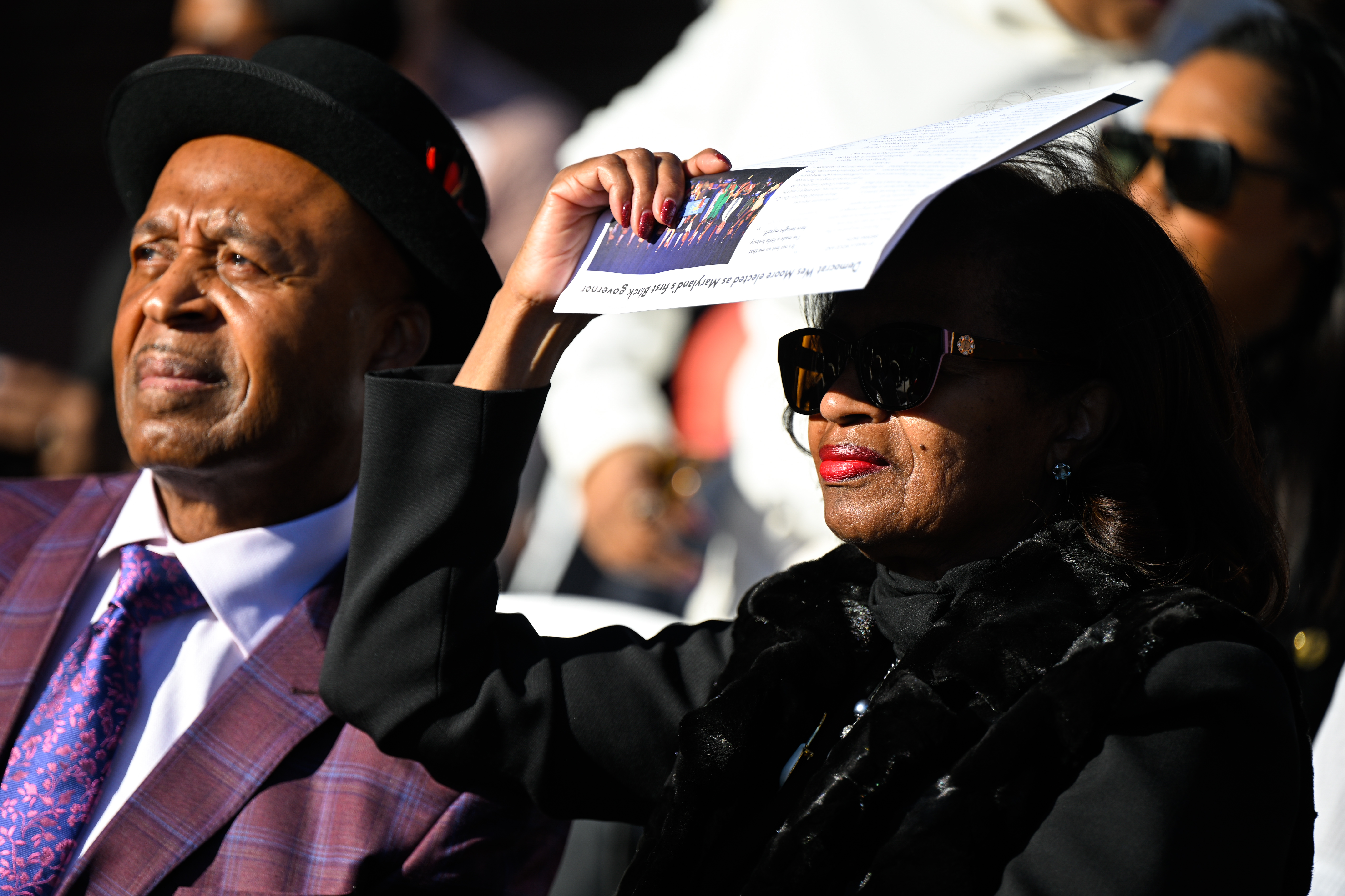 Governor Wes Moore and Lt. Governor Aruna Miller pose for a a