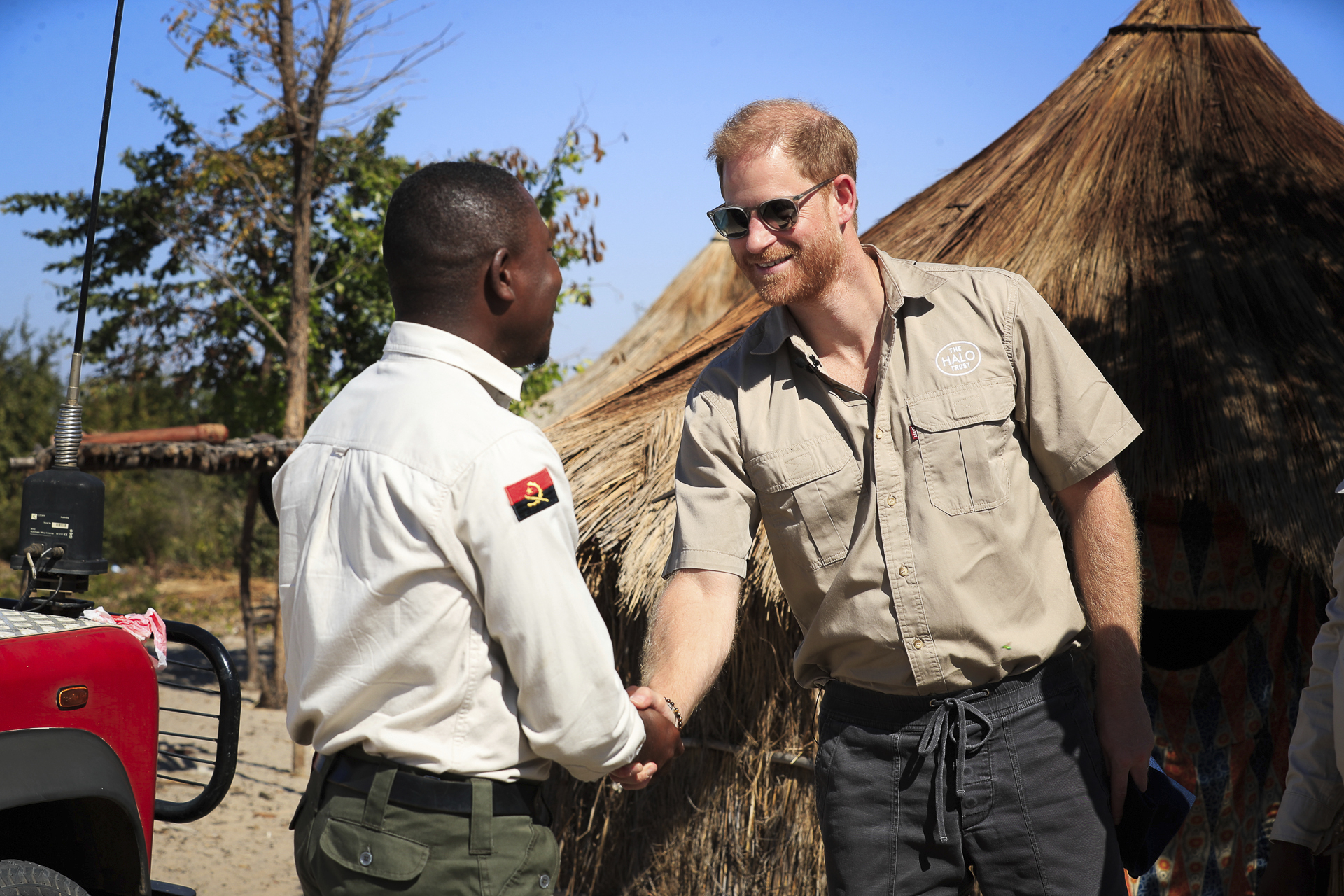 Prince Harry retraces Diana’s footsteps by walking through a land mine field in Angola for charity