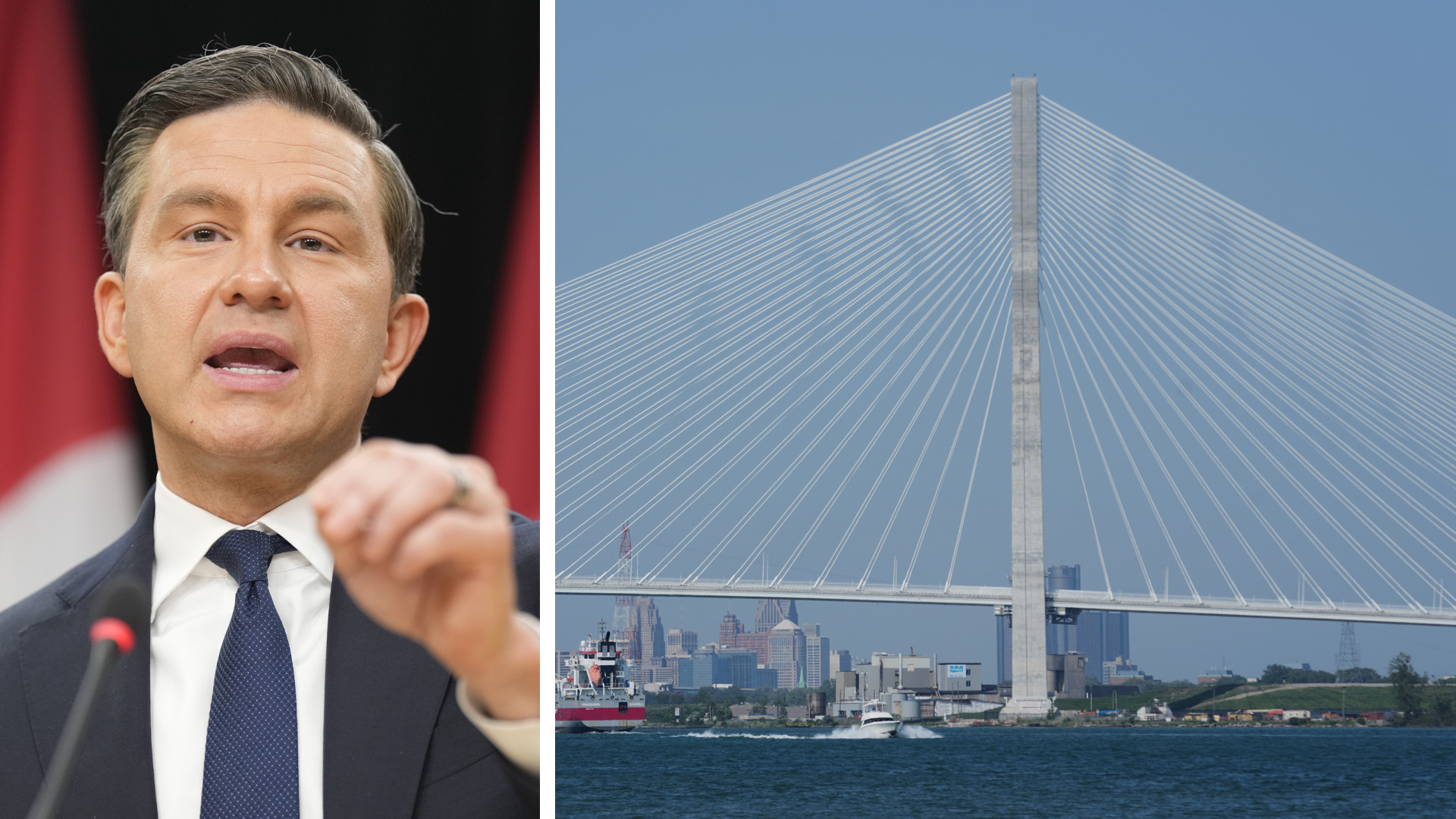 'Contradictory statements about what you've given away': Poilievre to Carney on Gordie Howe bridge deal