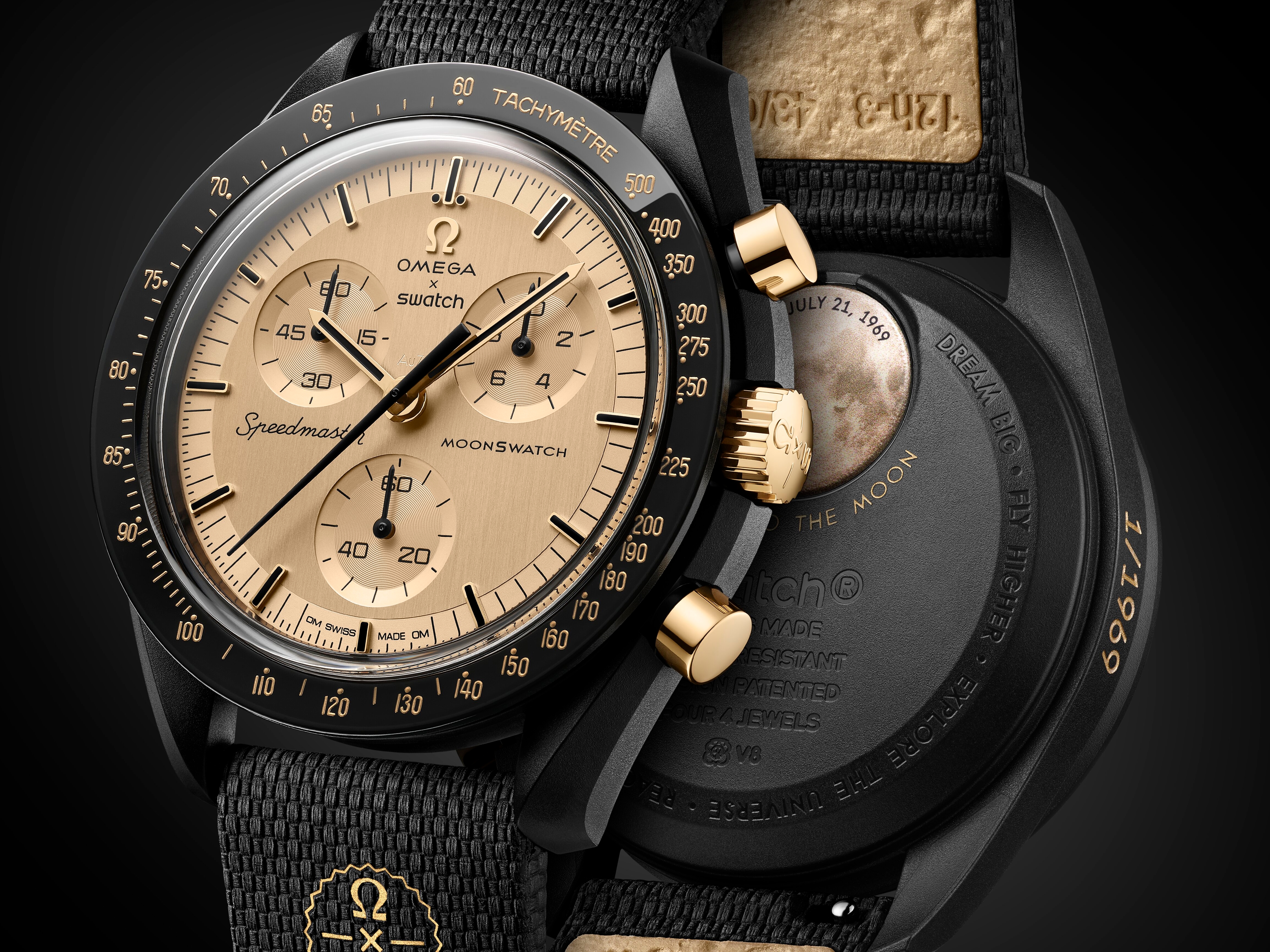Omega x Swatch lanza un reloj con oro para celebrar el alunizaje del Apollo 11