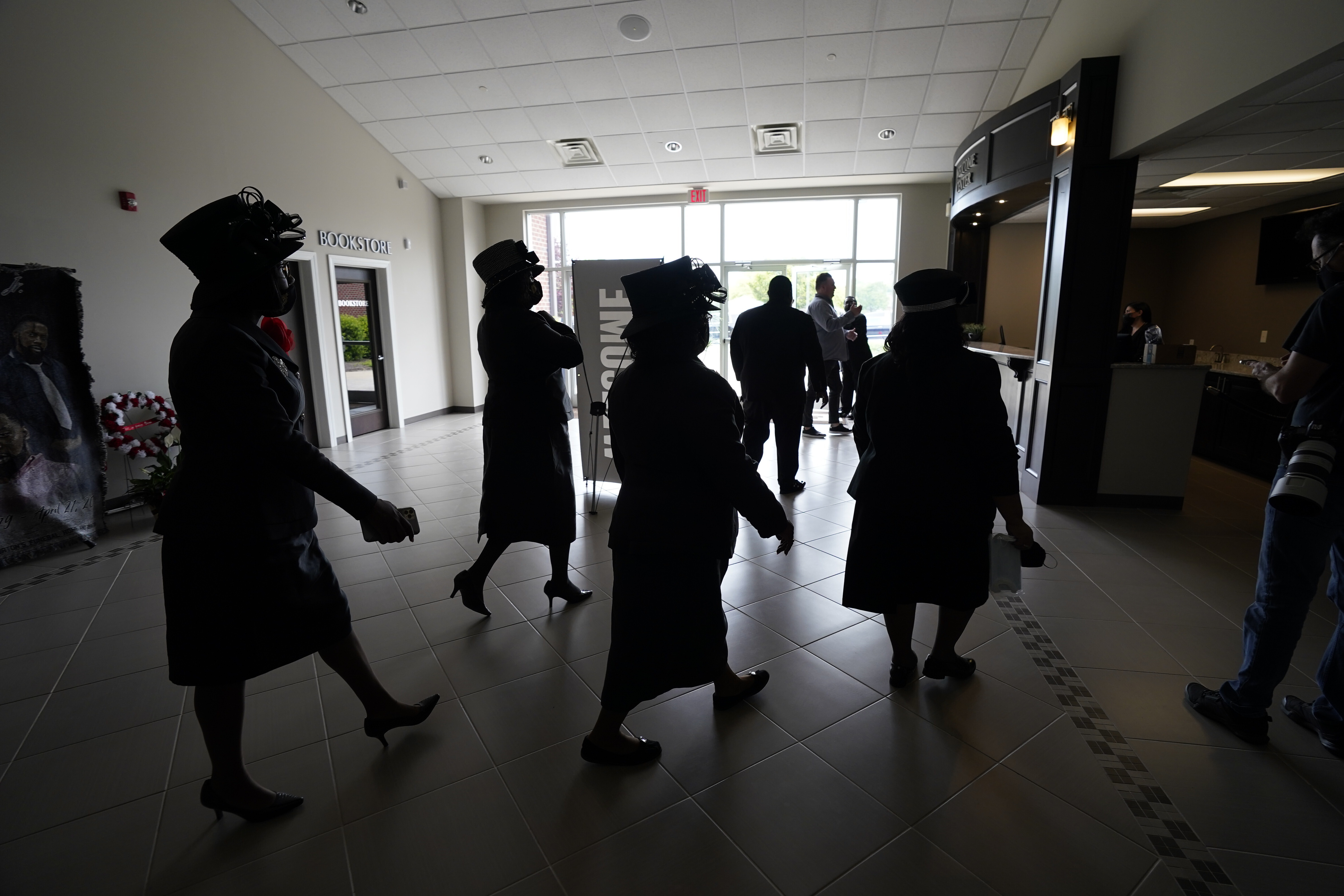 Funeral home staff arrived ahead of the funeral for Andrew Brown Jr.