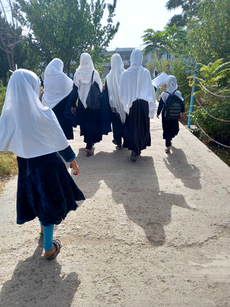 Students returned to school after a COVID-19 shutdown in Logar Province last month, before the Taliban took over.