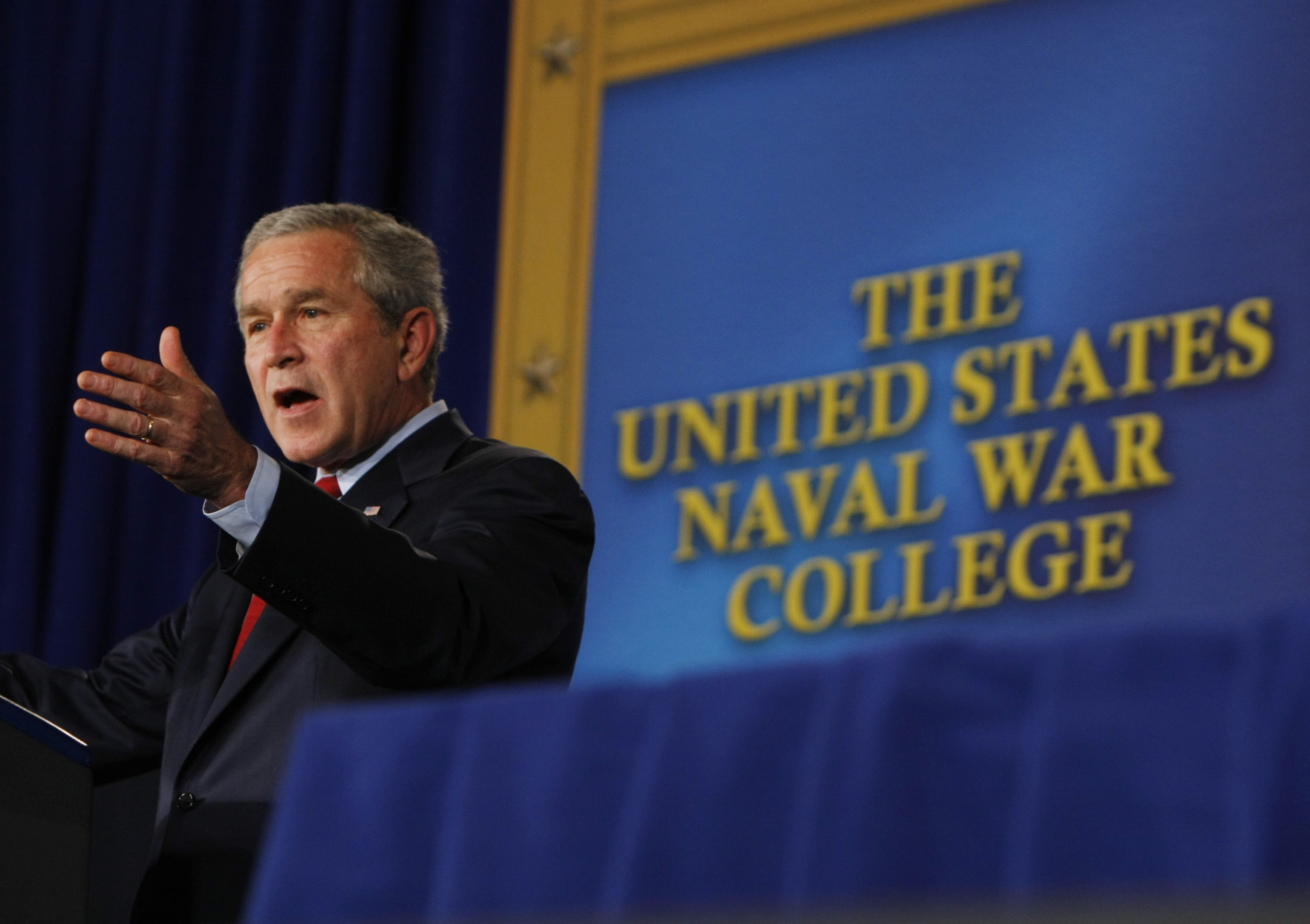 President George W. Bush delivered a speech at the Naval War College in Newport in 2007.