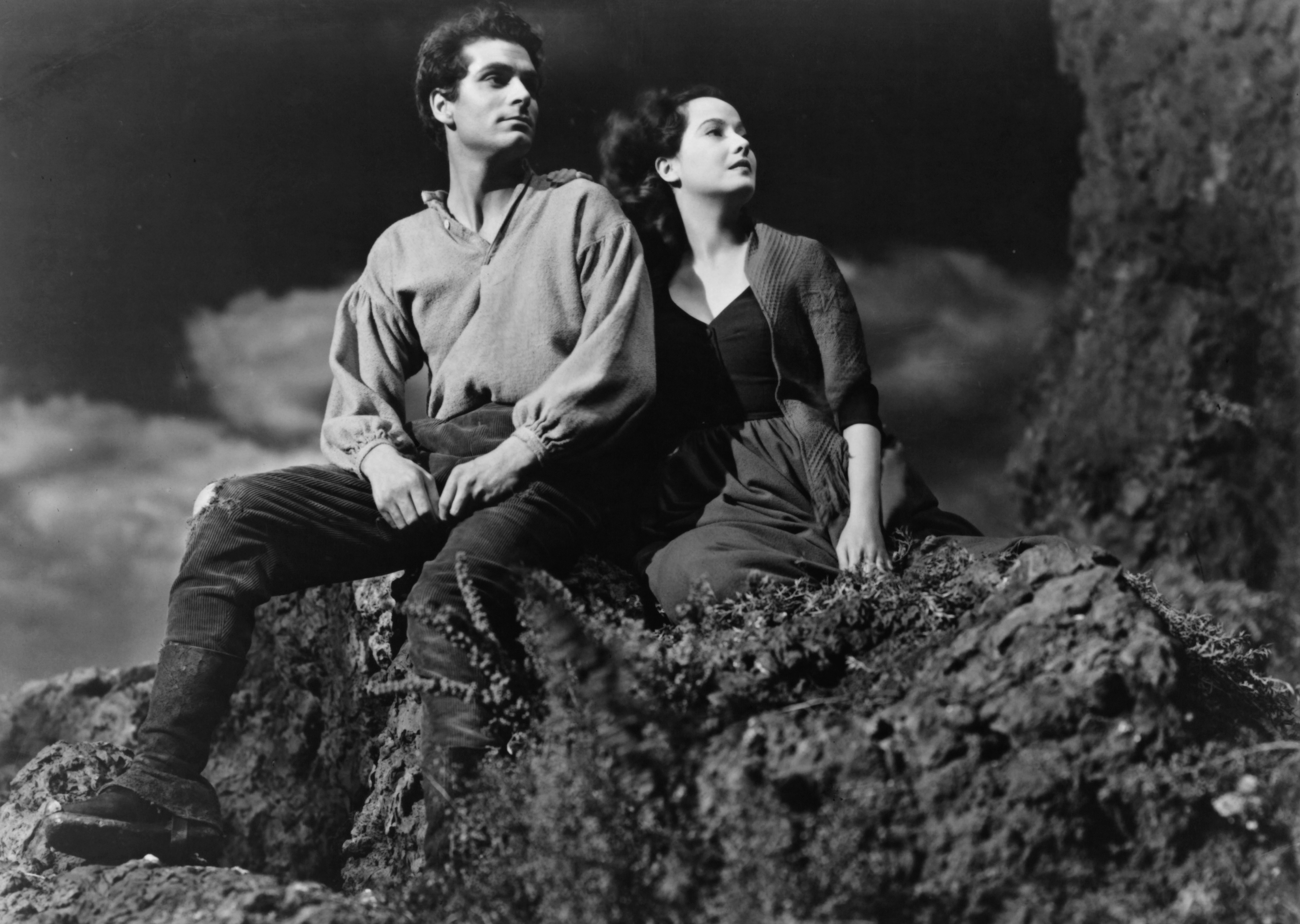 Laurence Olivier and Merle Oberon in "Wuthering Heights."