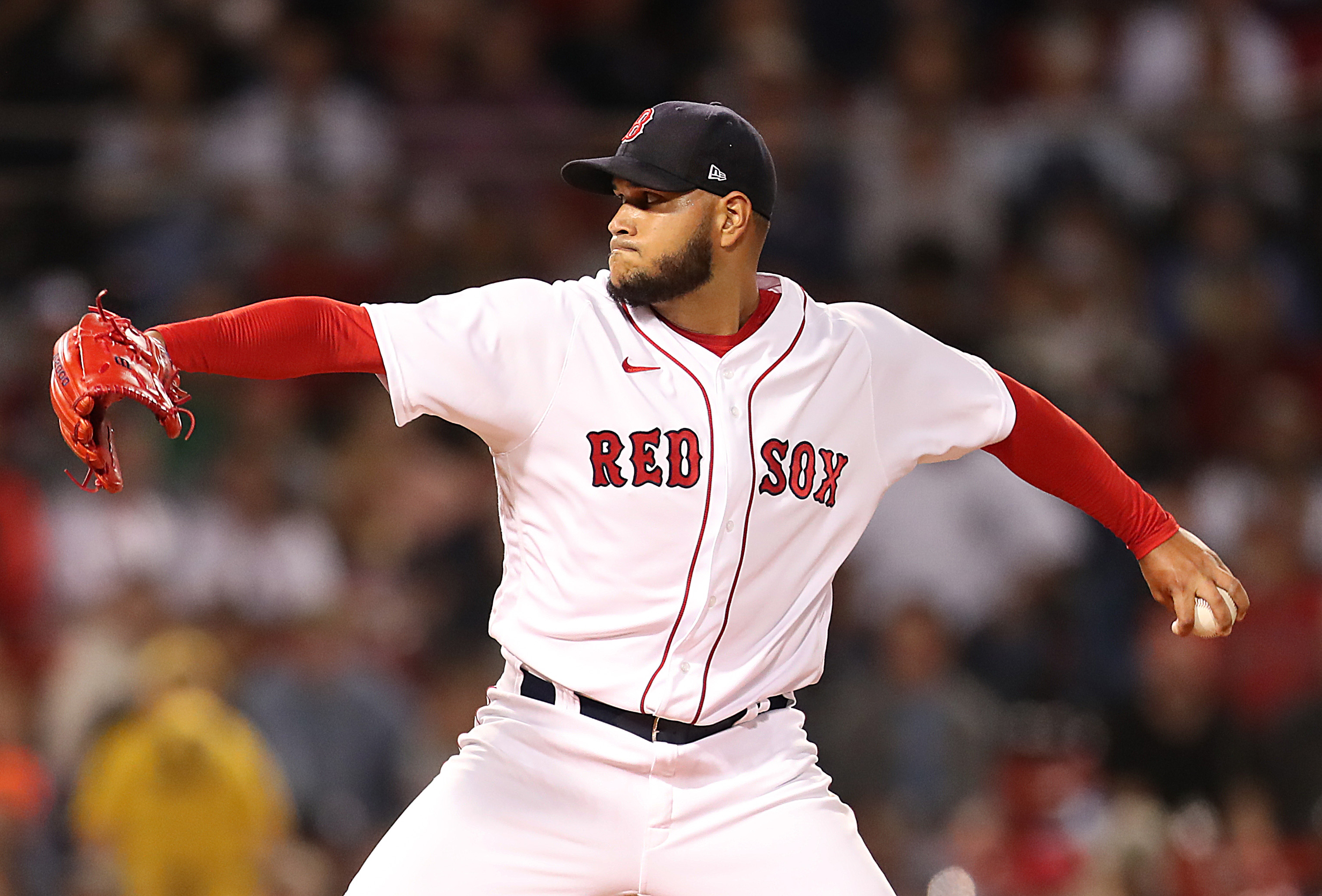 Eduardo Rodriguez gave up two runs in his five innings, and ended up with a no-decision.