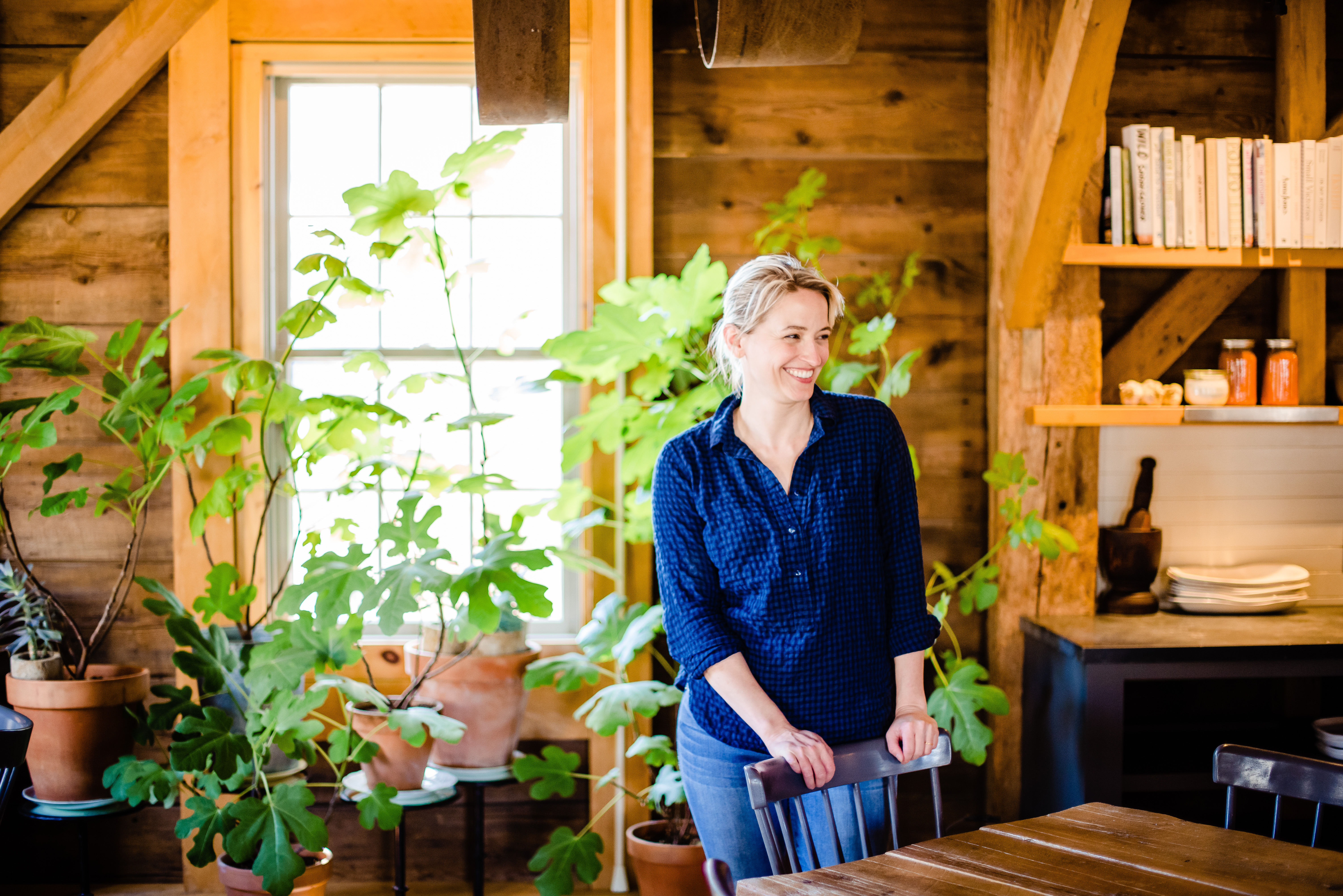 Erin French in the mill building that hosts The Lost Kitchen.