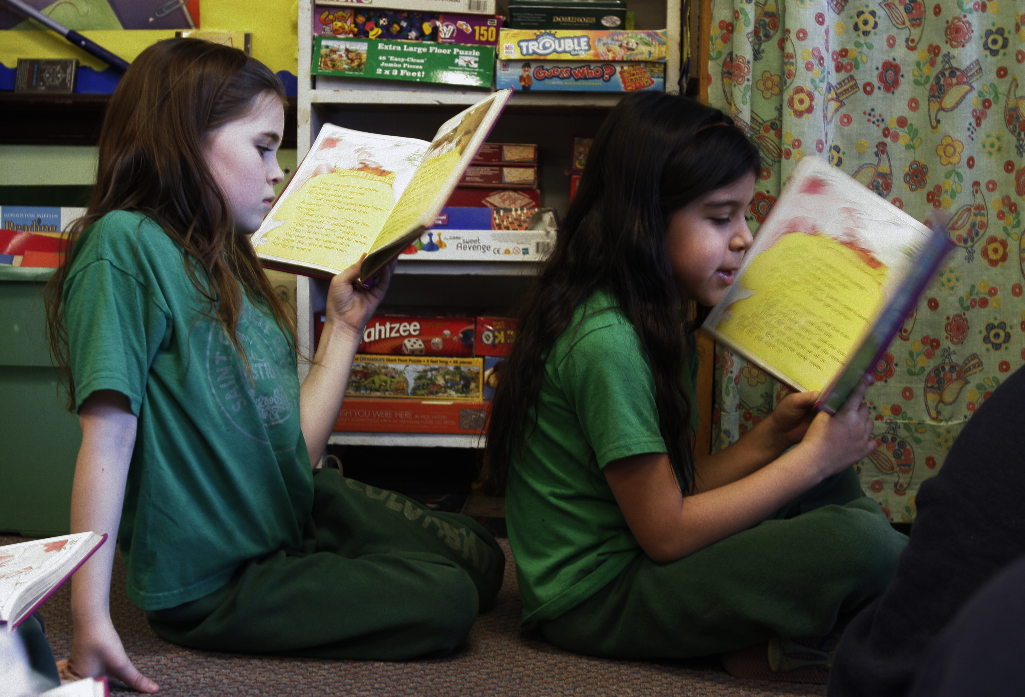 Olivia Desmond and Ferduce Albarody at the St. Columbkille School in 2006.