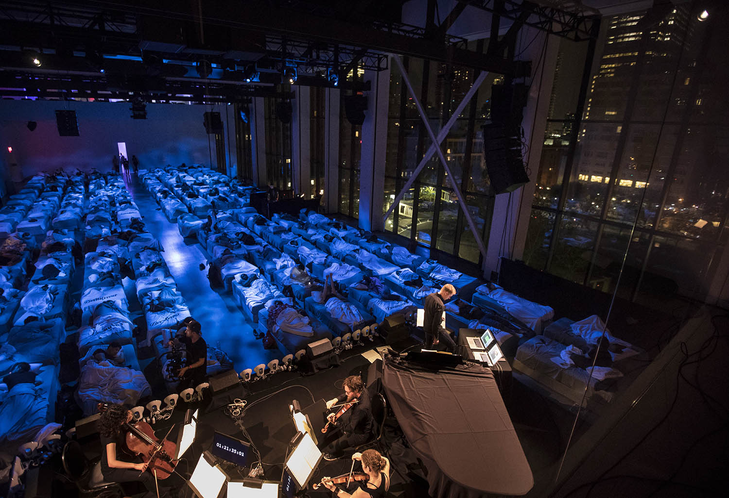 Max Richter and the American Contemporary Music Ensemble performed "Sleep" in New York City on May 6, 2018.
