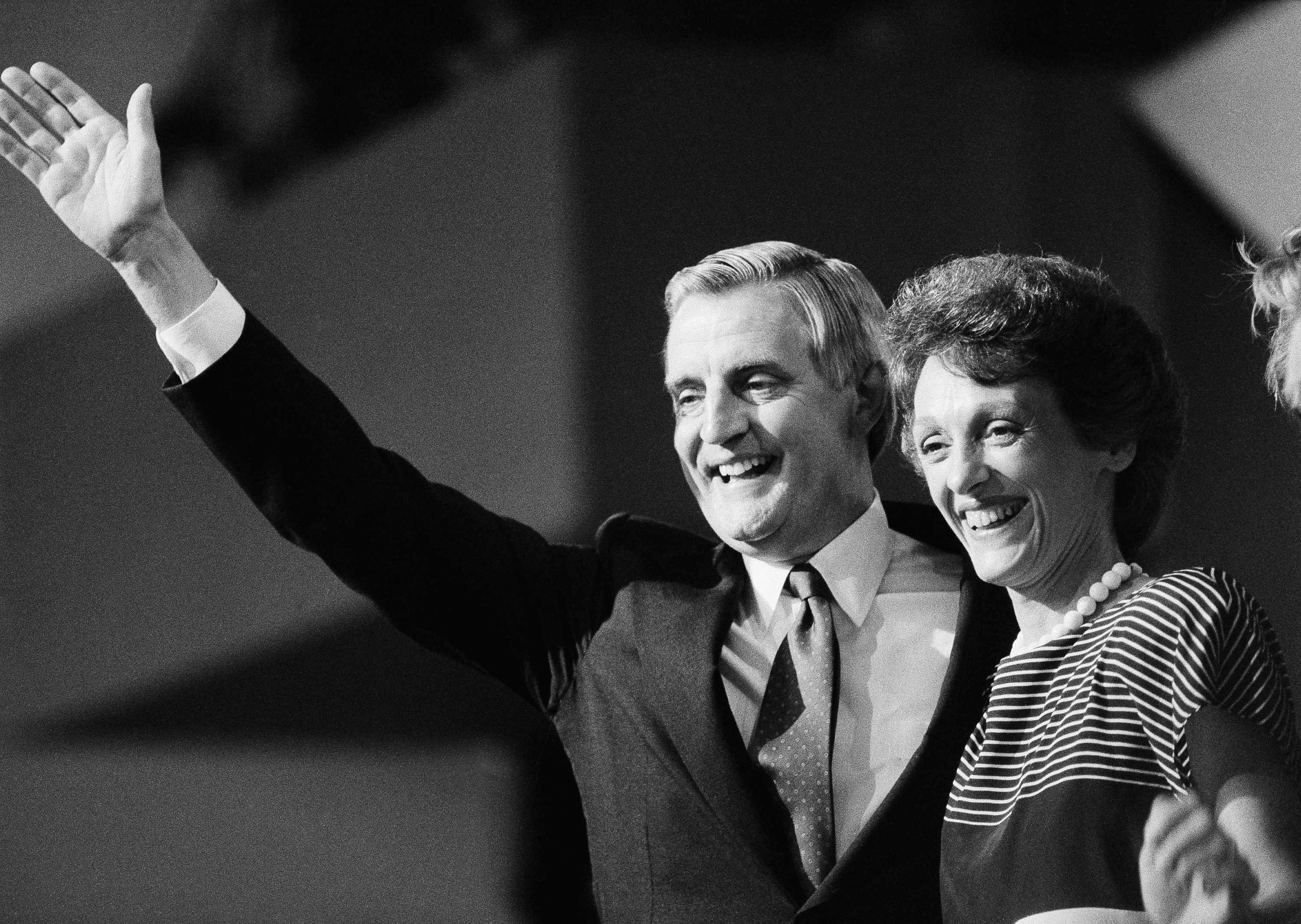 Mr. Mondale and his wife, Joan, thanked the delegates following his nomination for president at the Democratic National Convention in San Francisco.