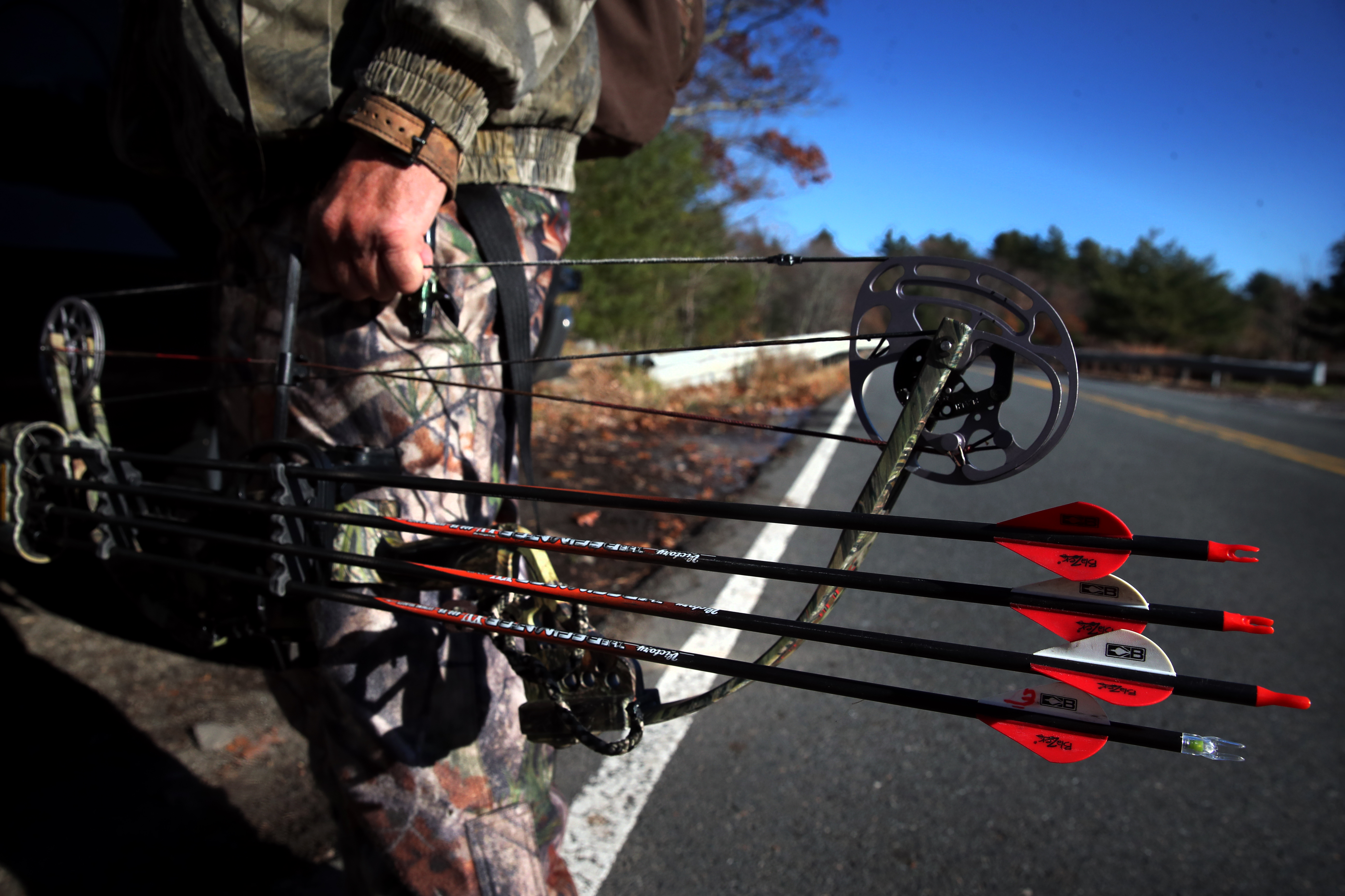 Rich Antonino returned to his vehicle while bow hunting with his son at Blue Hills State Reservation in Canton.