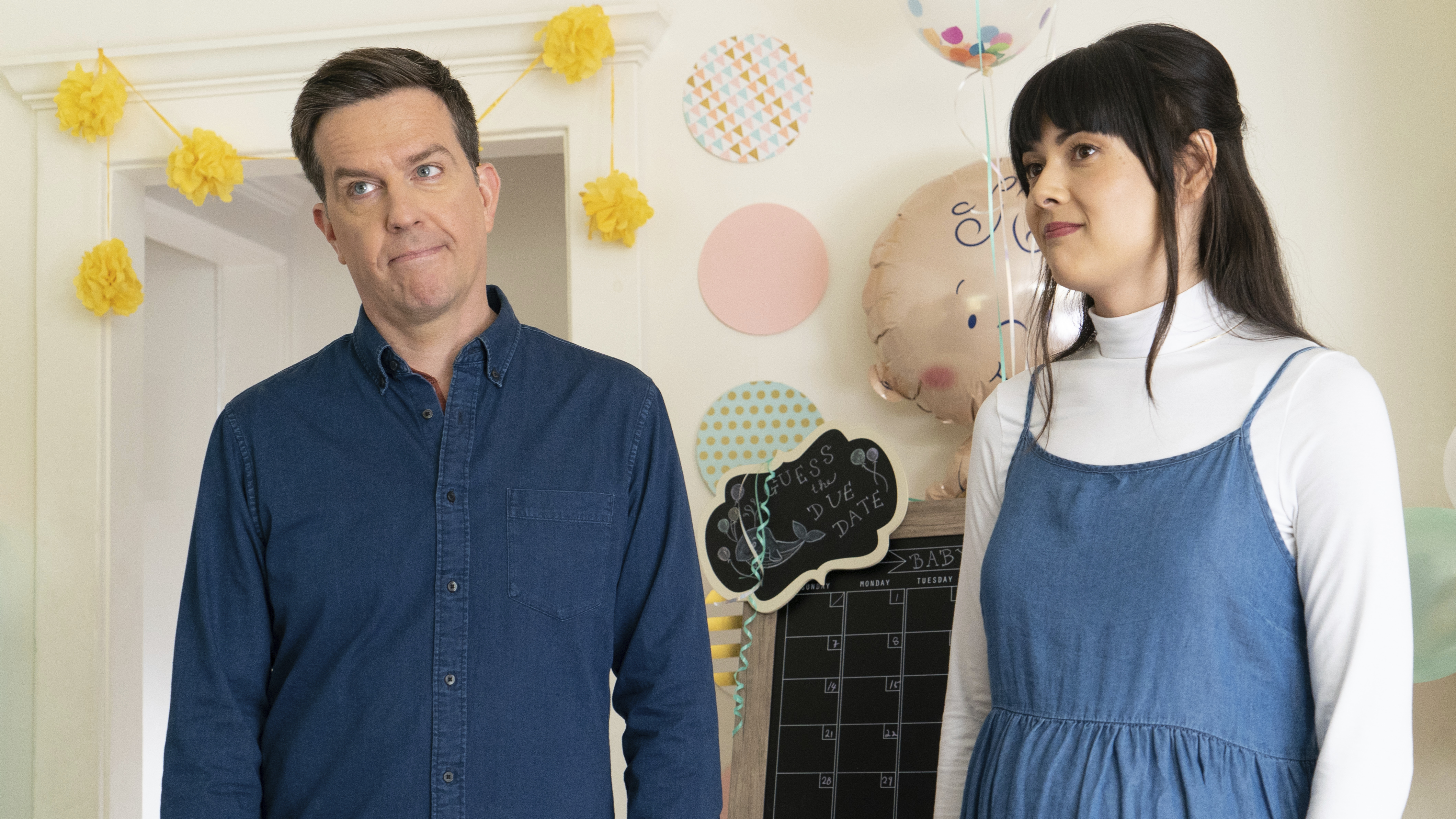 Ed Helms and Patti Harrison in "Together Together."