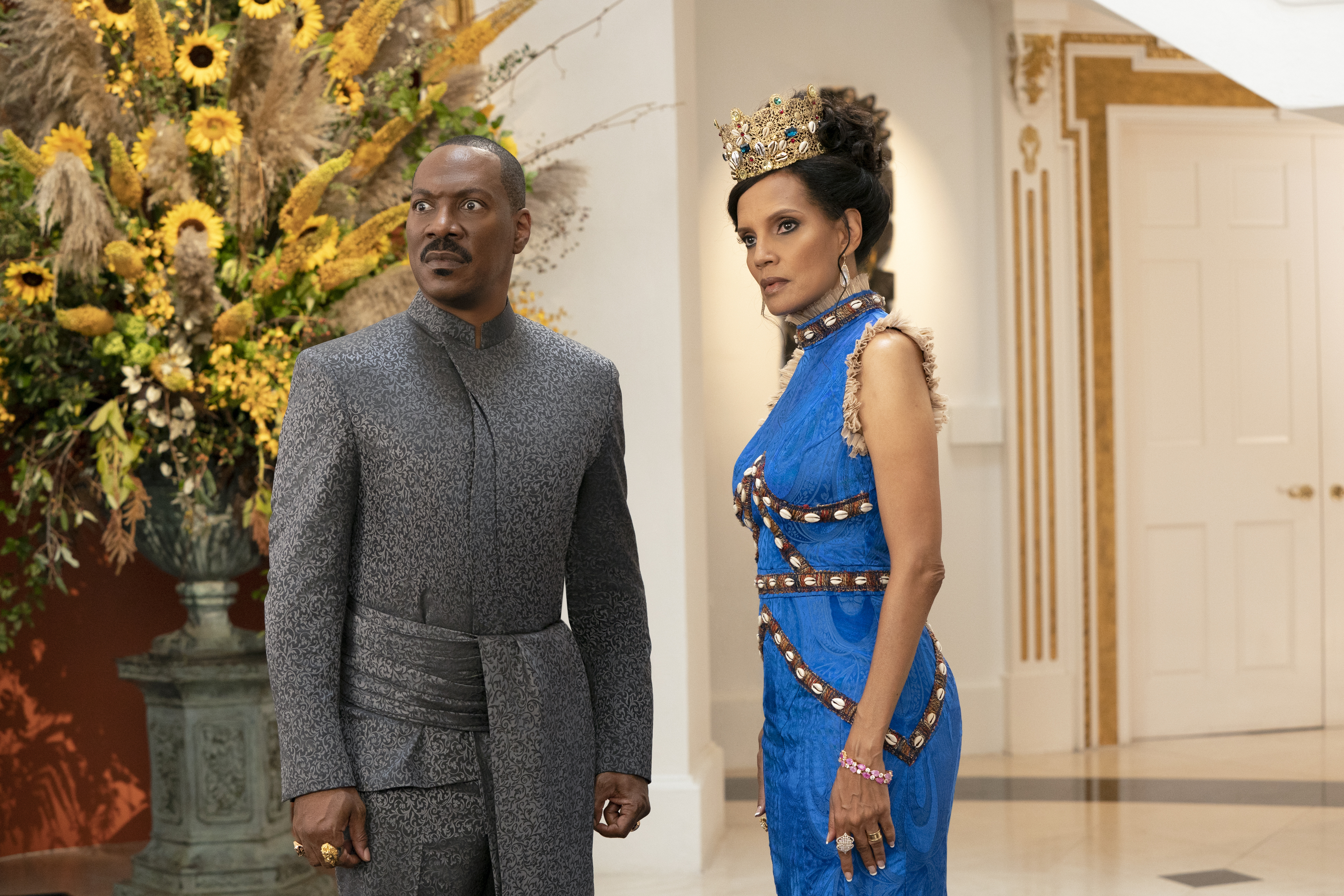 Eddie Murphy, left, and Shari Headley in "Coming 2 America."