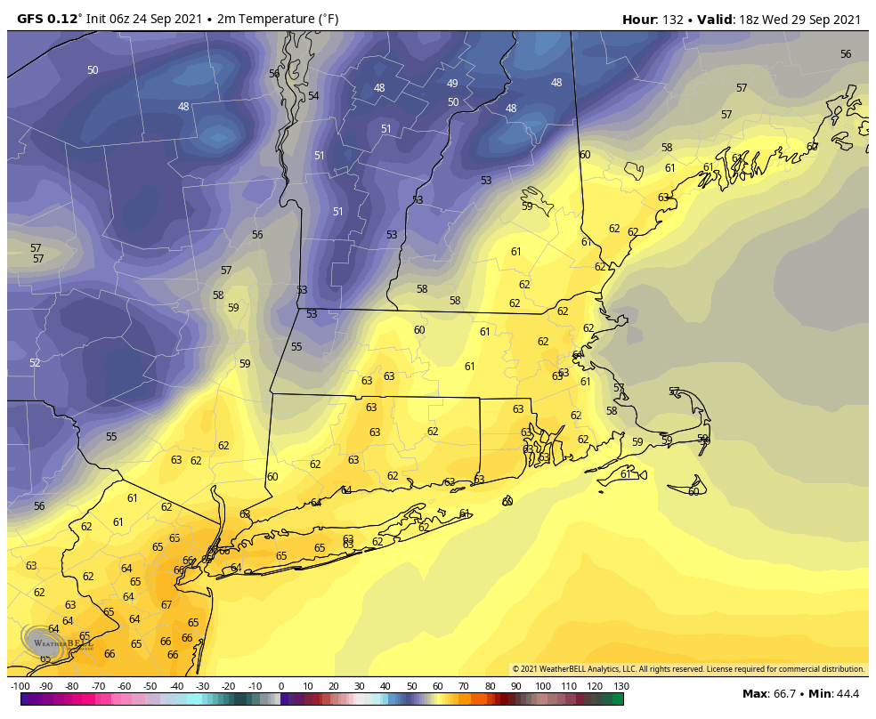 Dew points will be comfortable over much of the area by mid-evening Friday, but still very humid over Cape Cod and the Islands.