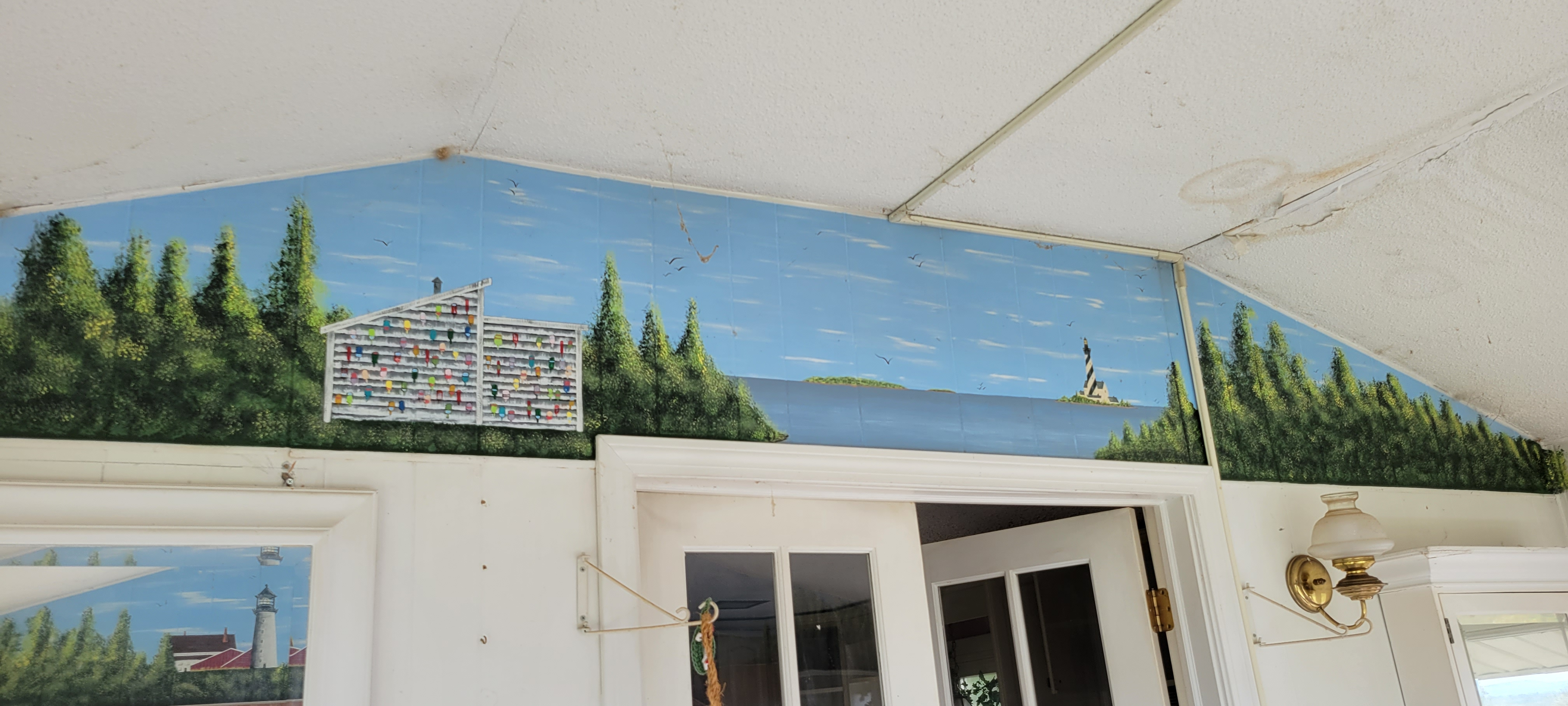 This is one of several murals that Tina Pesce painted on the walls of her home in Stockton Springs, Maine. 