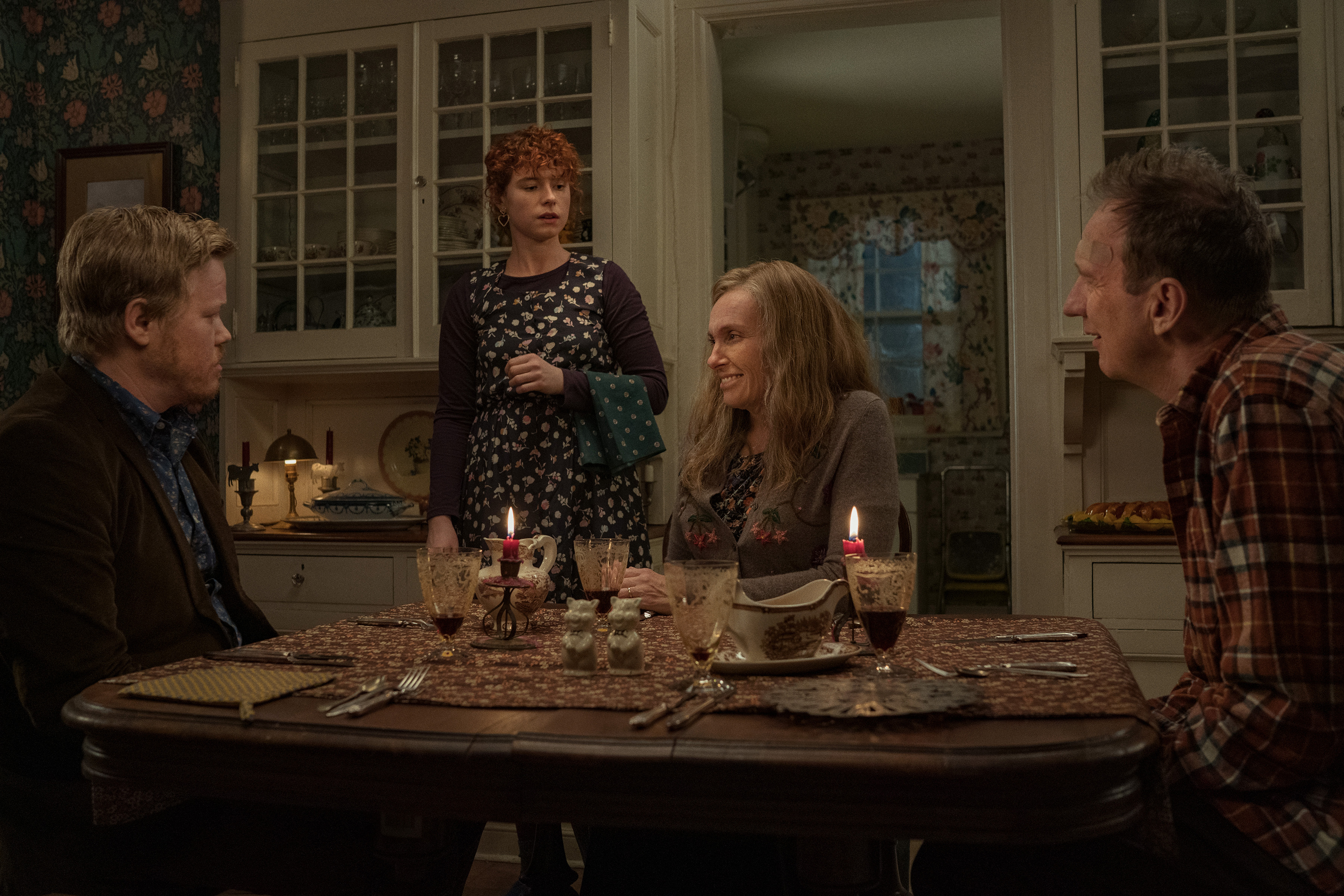 From left: Jesse Plemons, Jessie Buckley, Toni Collette, David Thewlis, in "I'm Thinking of Ending Things."