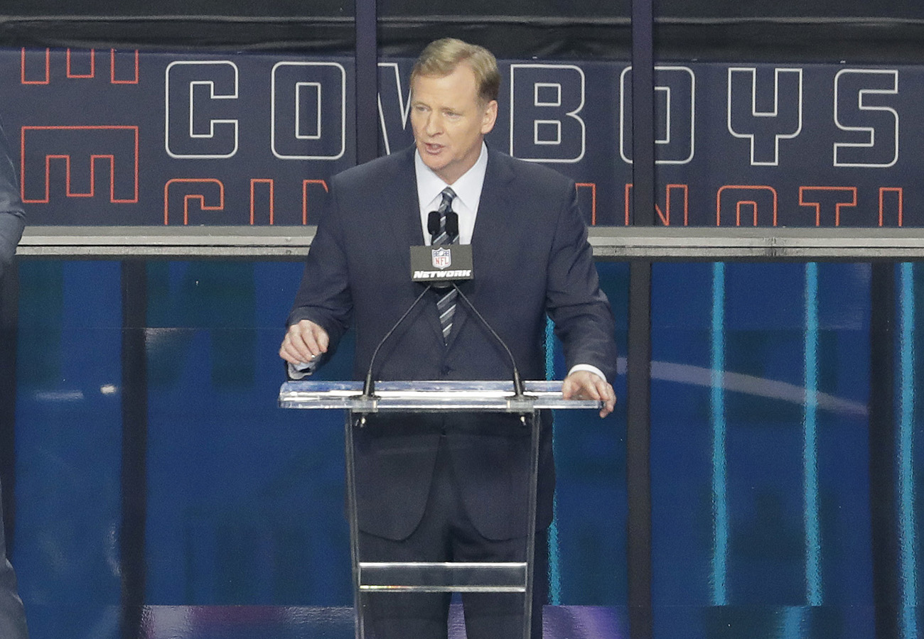 Roger Goodell is out of his basement and back on the stage for this year's draft.