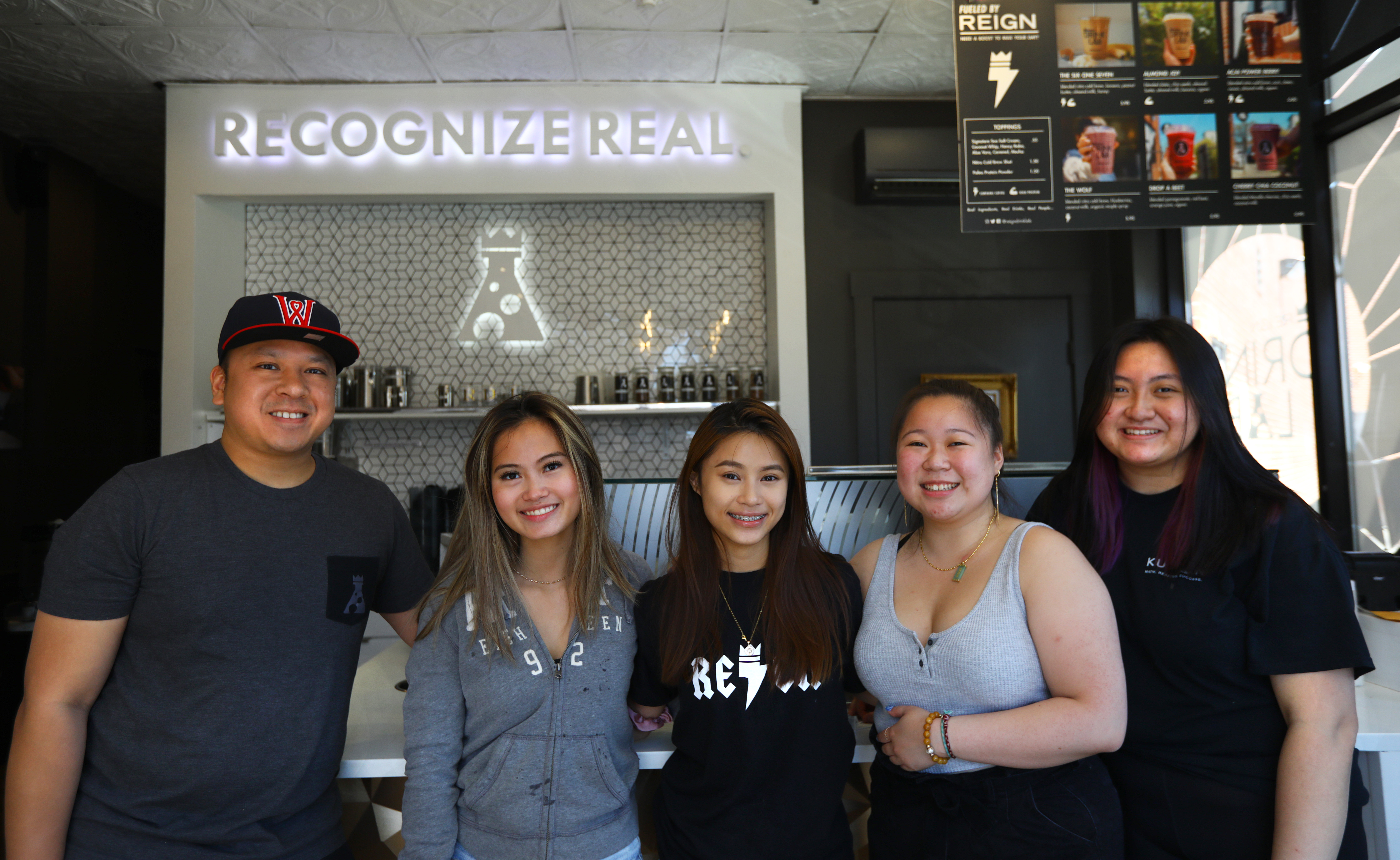 Reign Drink Lab staff, from left: Tam Le, Nhu Tran, Wendy Tran, Kathy Le, and Caitlin Nguyen.
