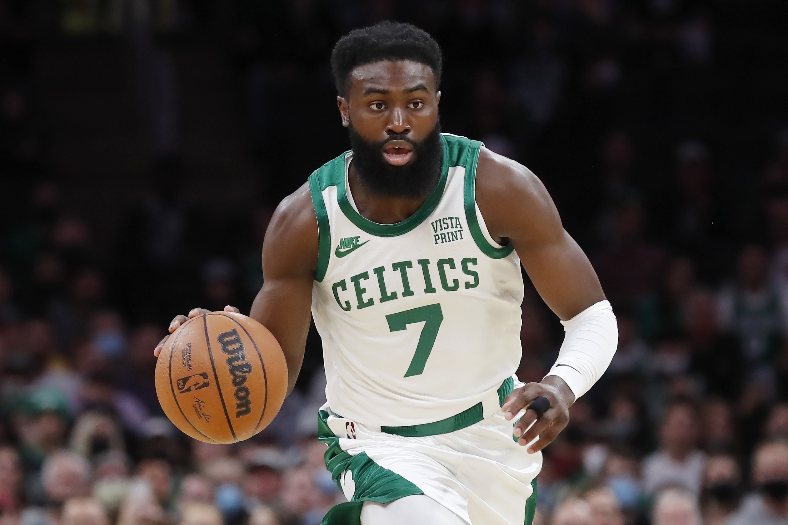 Jaylen Brown returned on Monday after missing a game with knee soreness.