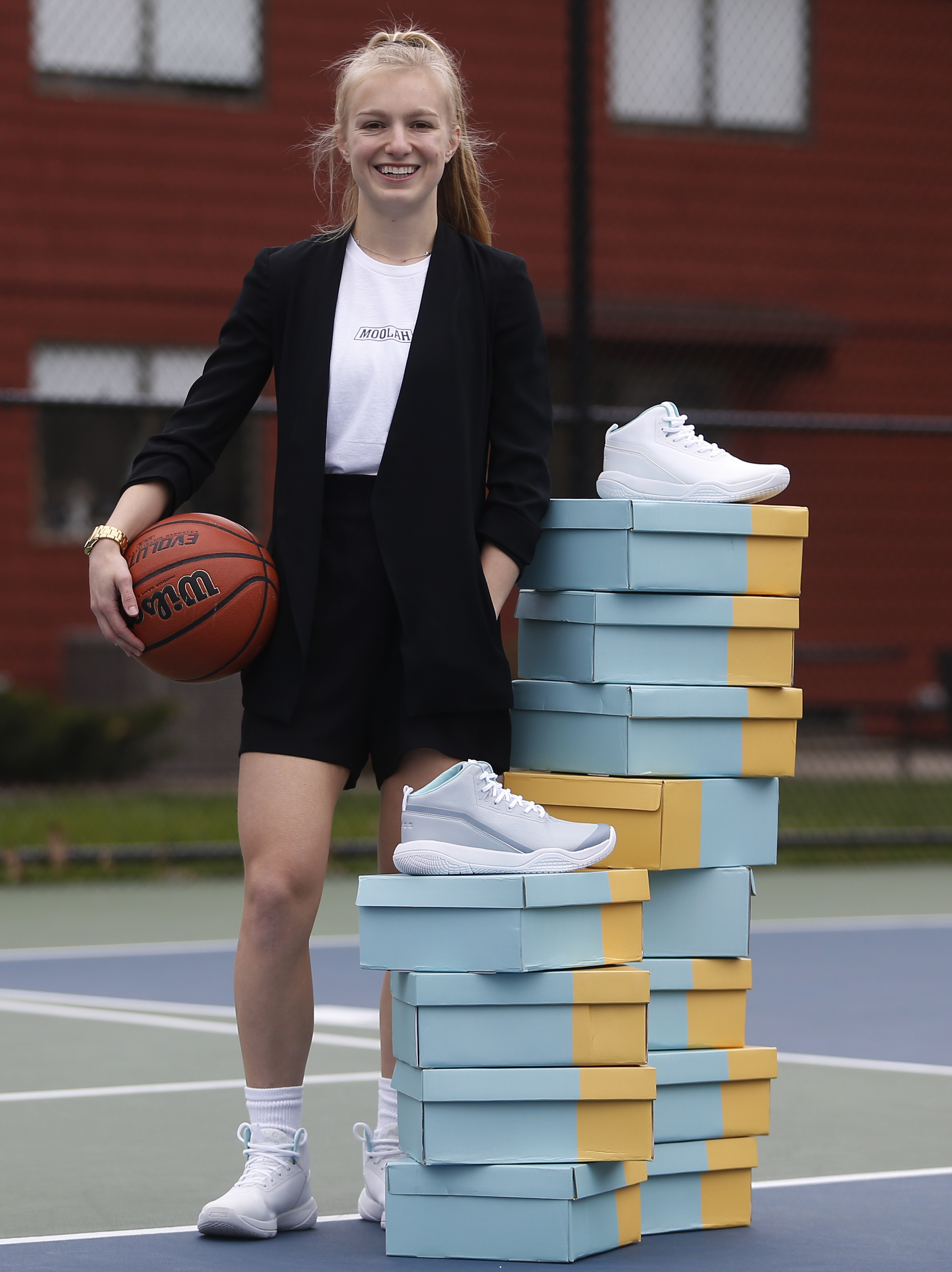 She was fed up with how women's basketball shoes were made. So she started  her own company. - The Boston Globe