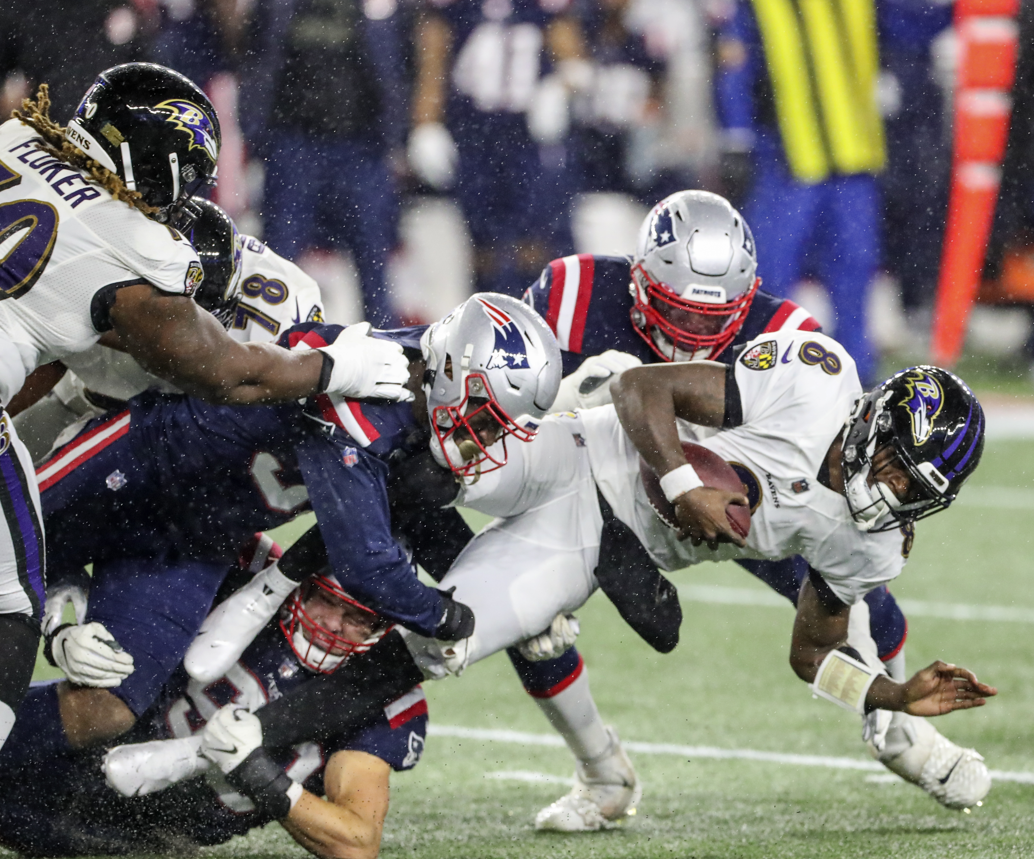 Patriots Pull Off Big Upset, Beating Ravens 23-17 On Rain-Soaked