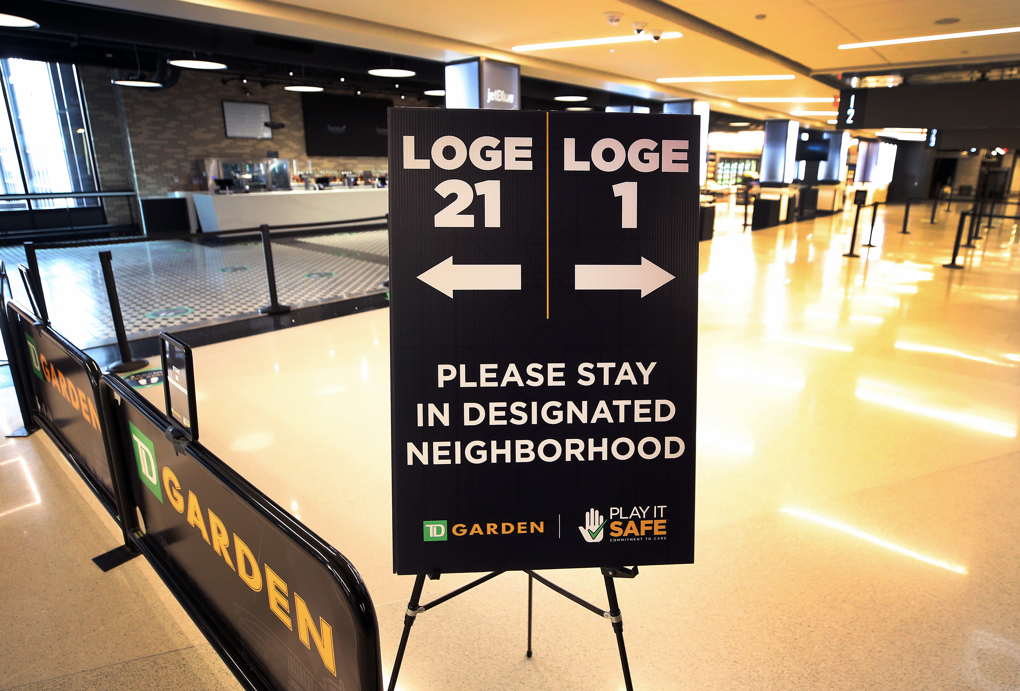 Bruins and Celtics fans will be asked not to wander around the building.